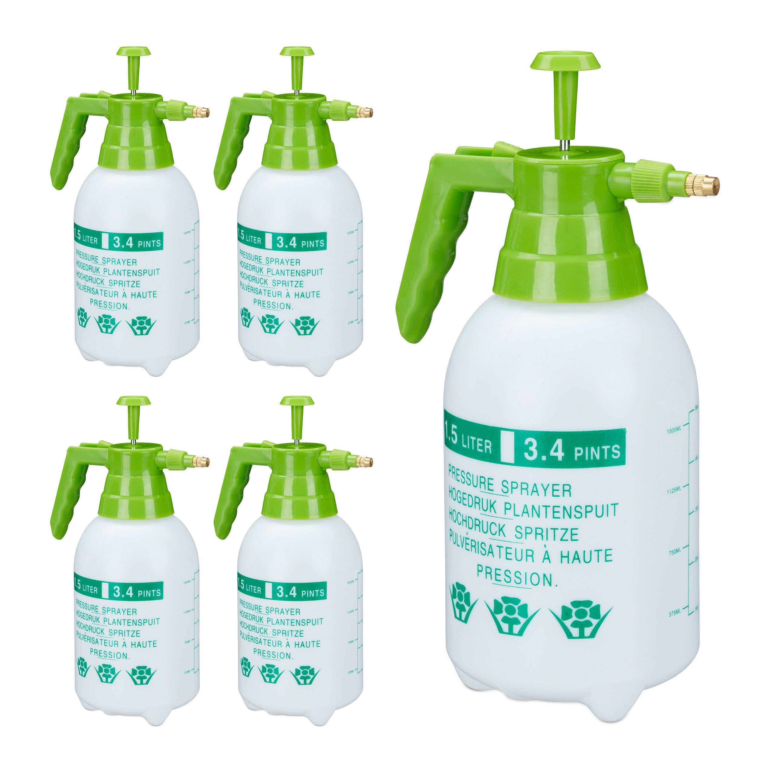 Drucksprühgerät 5 x Drucksprüher 1,5 Liter
