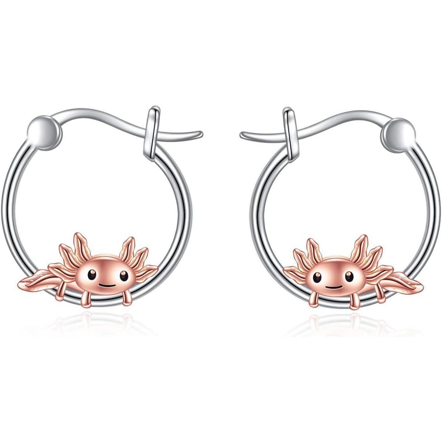 LuxusKollektion Paar Creolen Creolen 925 Silber Französische Bulldogge Katze Damen Axolotl