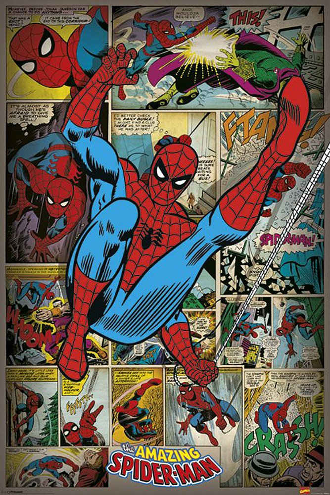 PYRAMID Poster Marvel Poster SpiderMan Retro Comic 61 x 91,5 cm