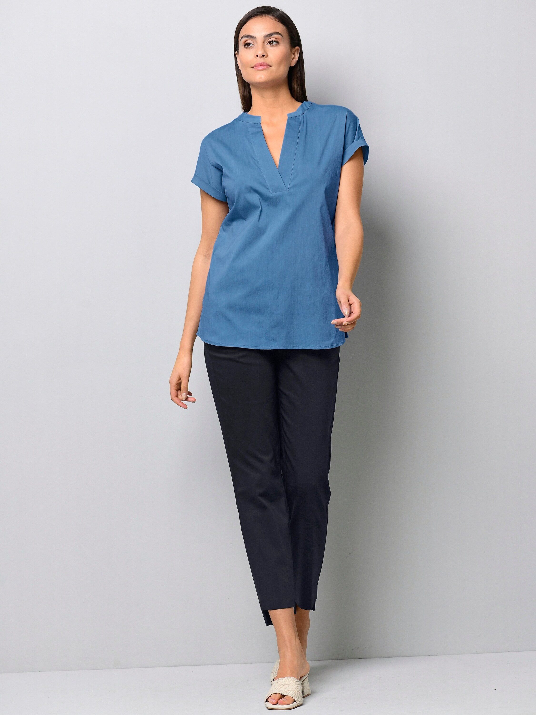 Alba Moda Shirtbluse Bluse mit V-Ausschnitt
