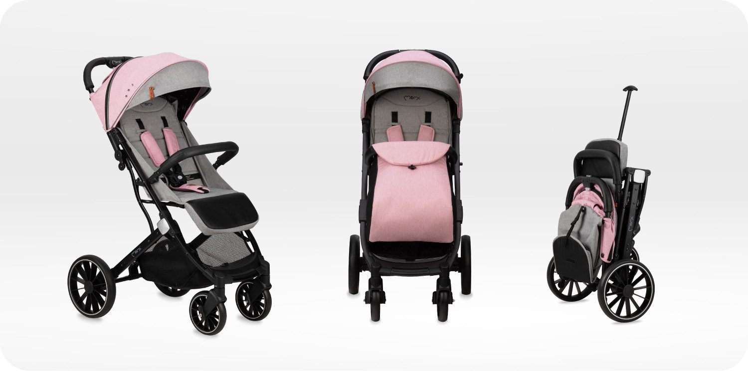 MoMi Kinder-Buggy Estelle Dakar, Einhand-Faltsystem mit Trolley-Funktion & 4-Rad-Federung