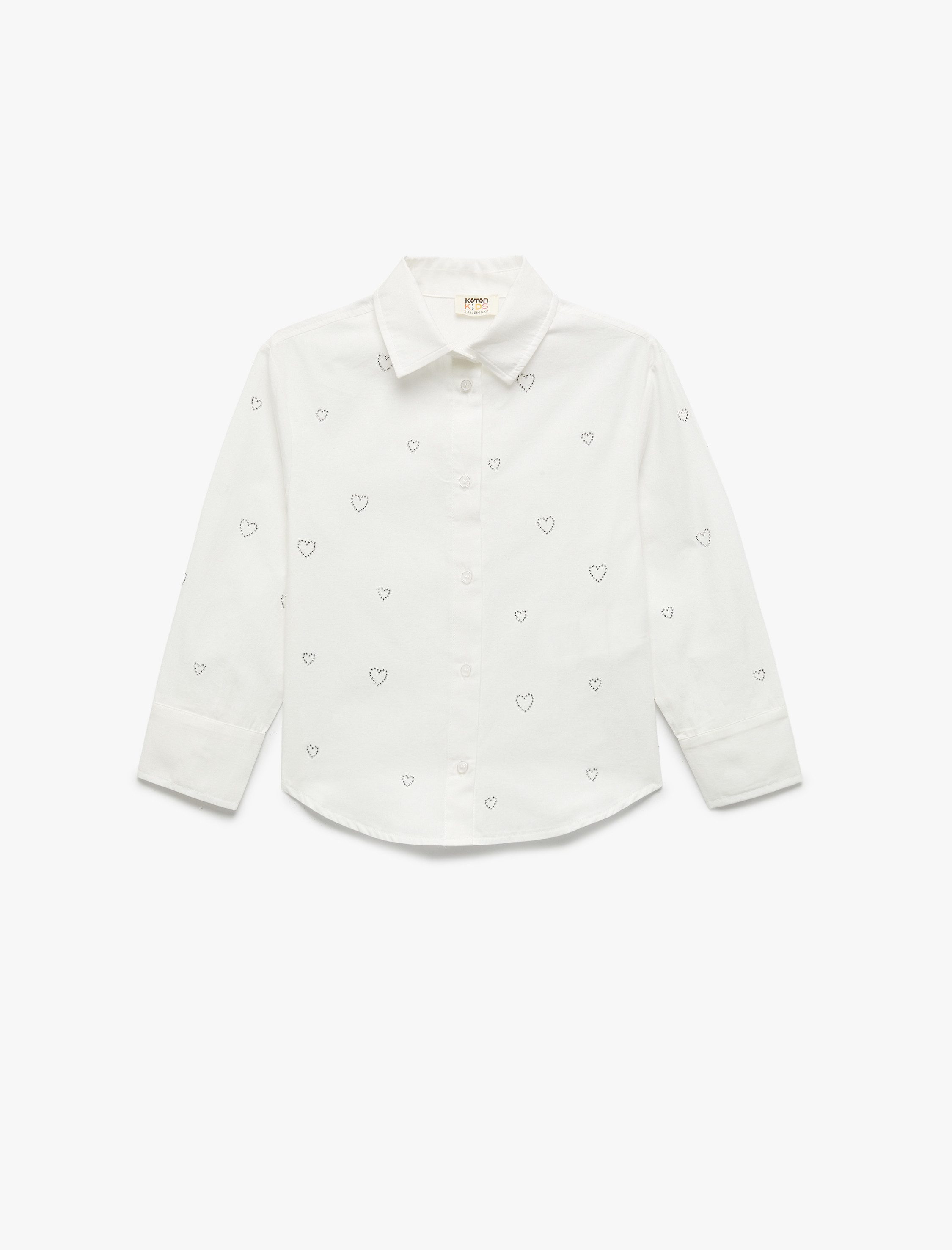 Koton Hemdbluse Koton Langärmliges Herzmuster Hemd