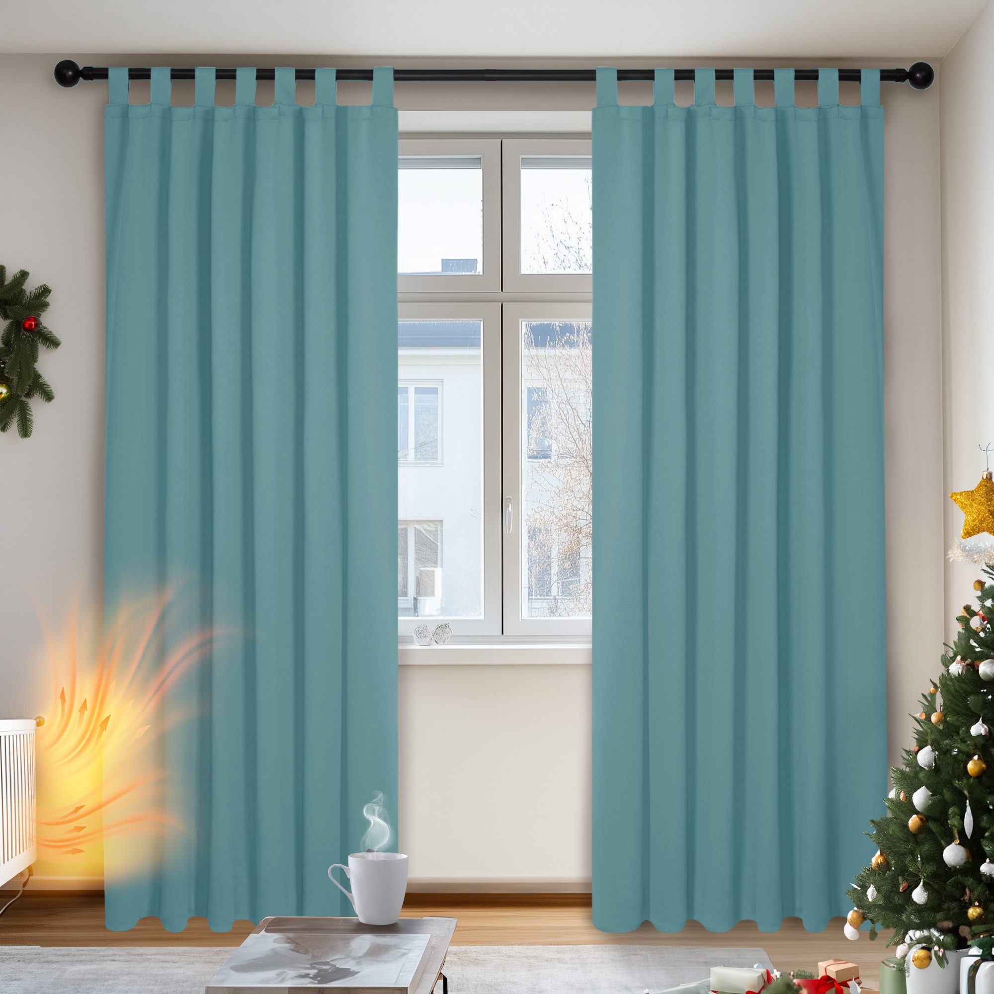 Deconovo Verdunkelungsvorhang 2er Set Blickdicht Schlaufen günstig online kaufen