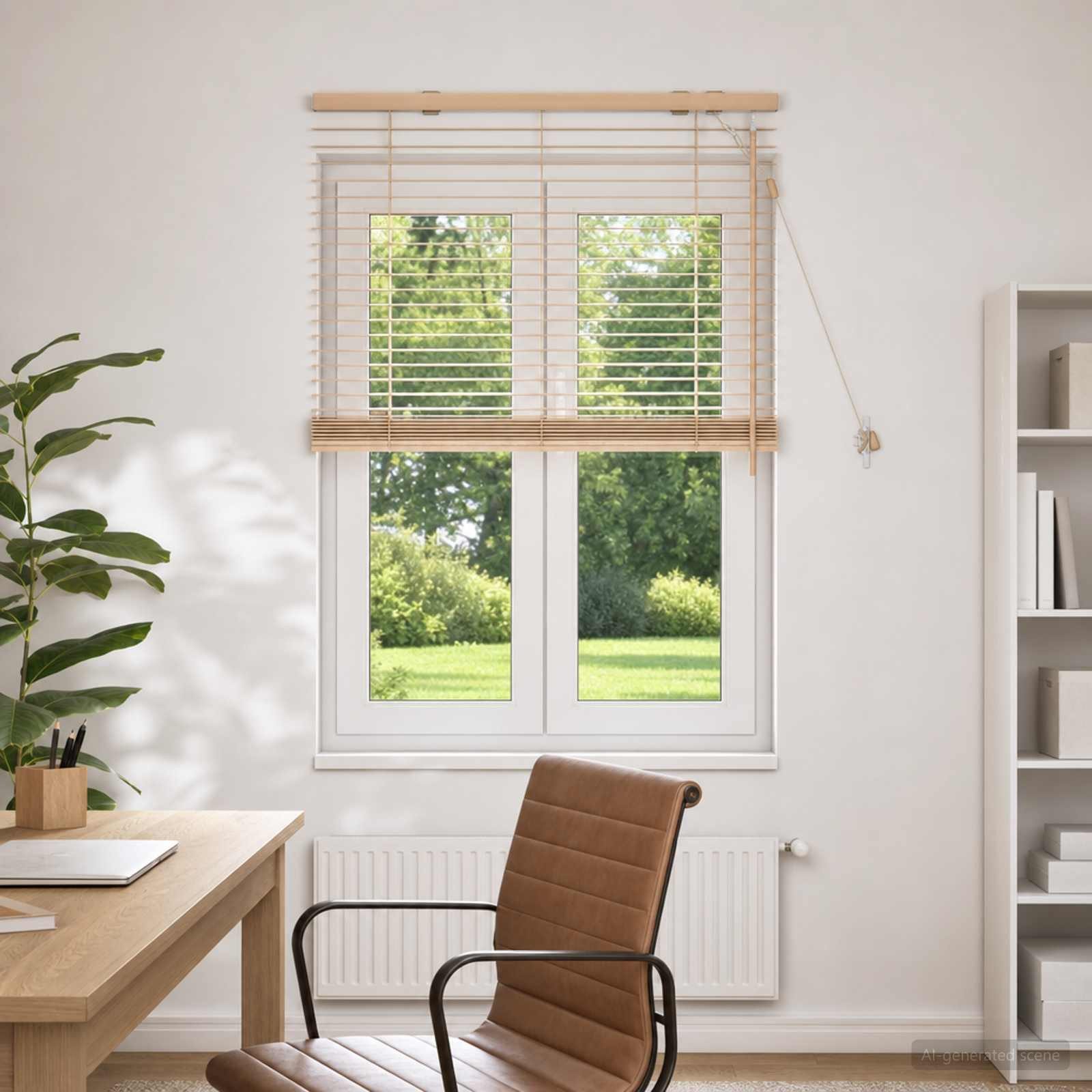 Rollo Venezianische Jalousie Eichenoptik 90 x 130 cm 35 mm, vidaXL