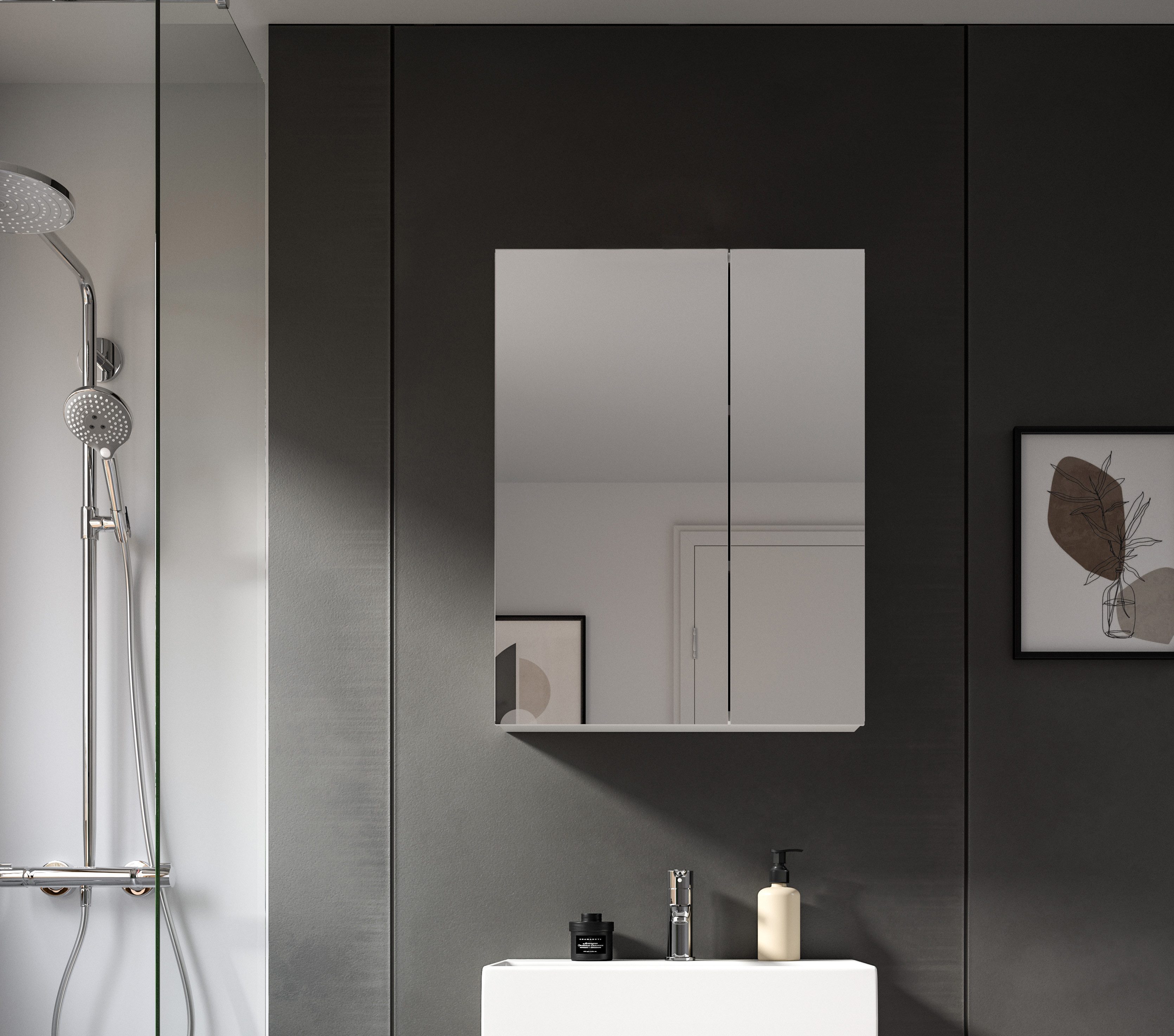 welltime Spiegelschrank BIEL, TOPSELLER!, Breite 60 cm, 2 Türen, 2 Einlegeb günstig online kaufen