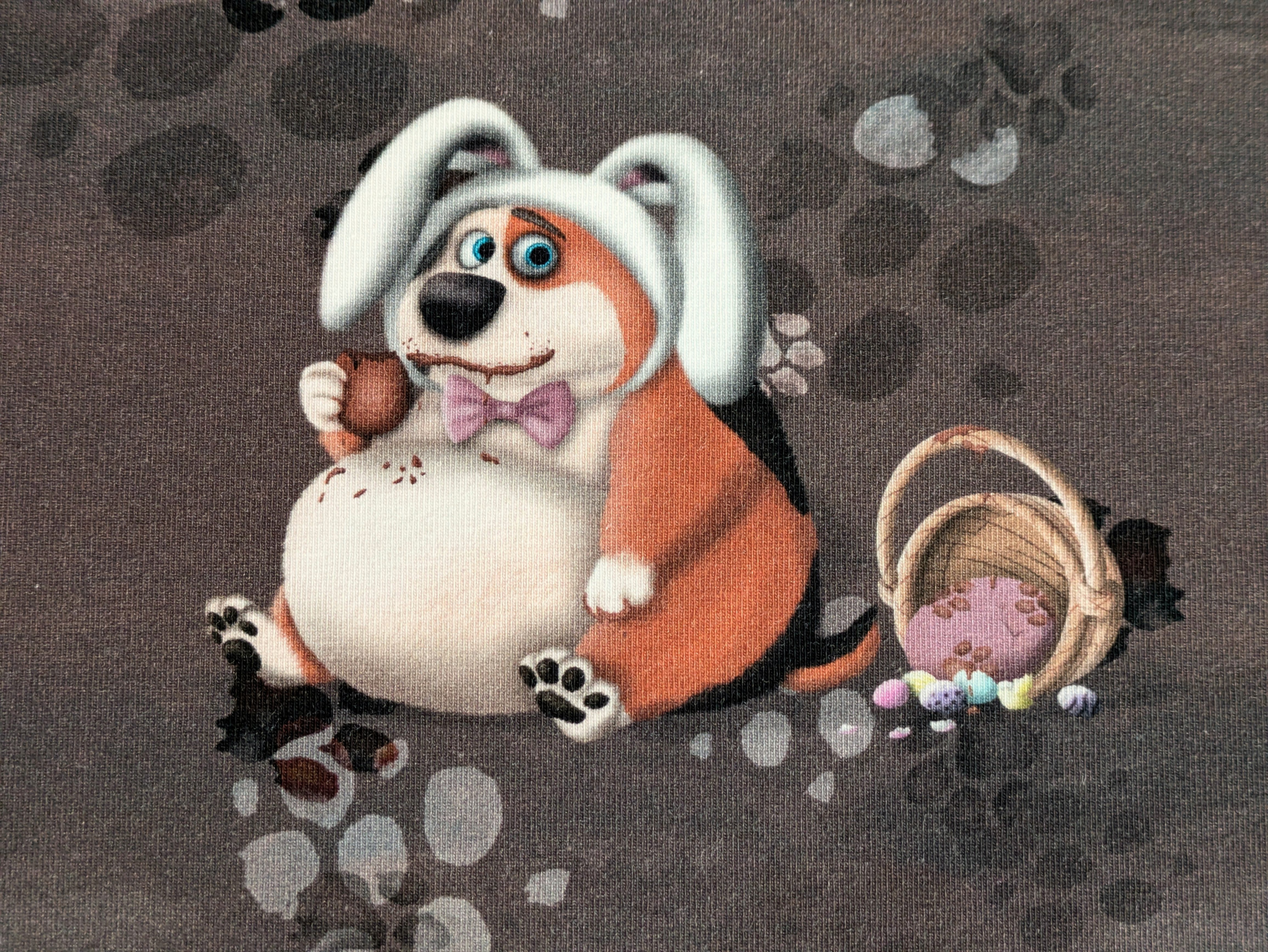 Corileo Stoff Eigenproduktion Baumwolljersey Panel Dickerchen Nascht Ostern 75x165cm