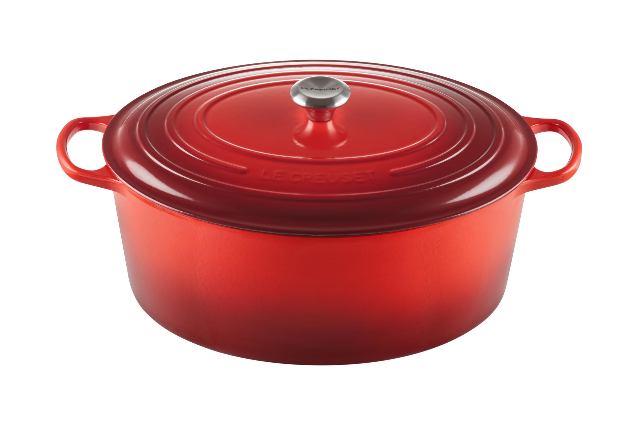 LE CREUSET Bräter Signature Gusseisen-Bräter, Gusseisen, Ø 40 cm, 10,03 kg, Kirschrot, 21178400602430