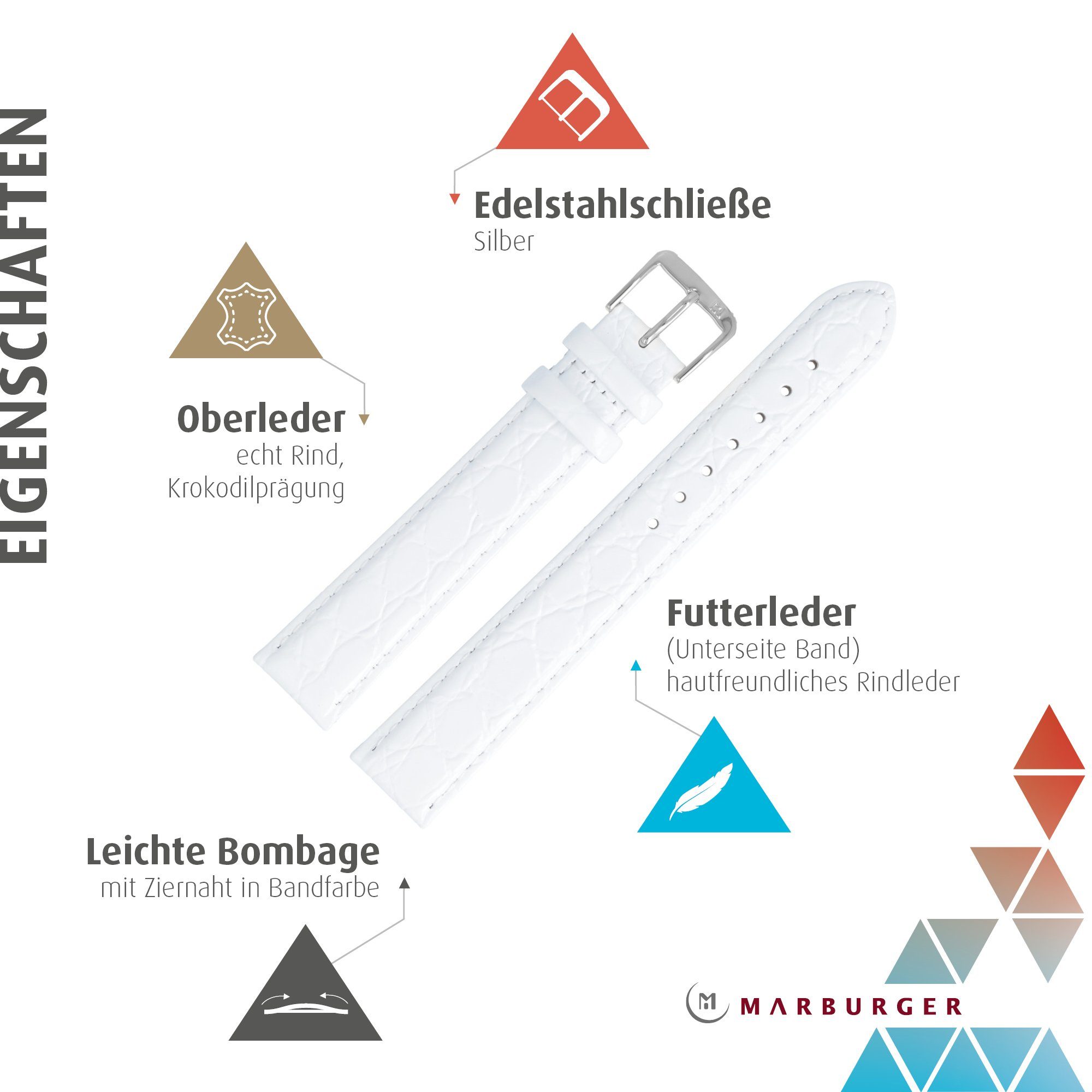 MARBURGER Uhrenarmband 22mm Leder XL Extra günstig online kaufen