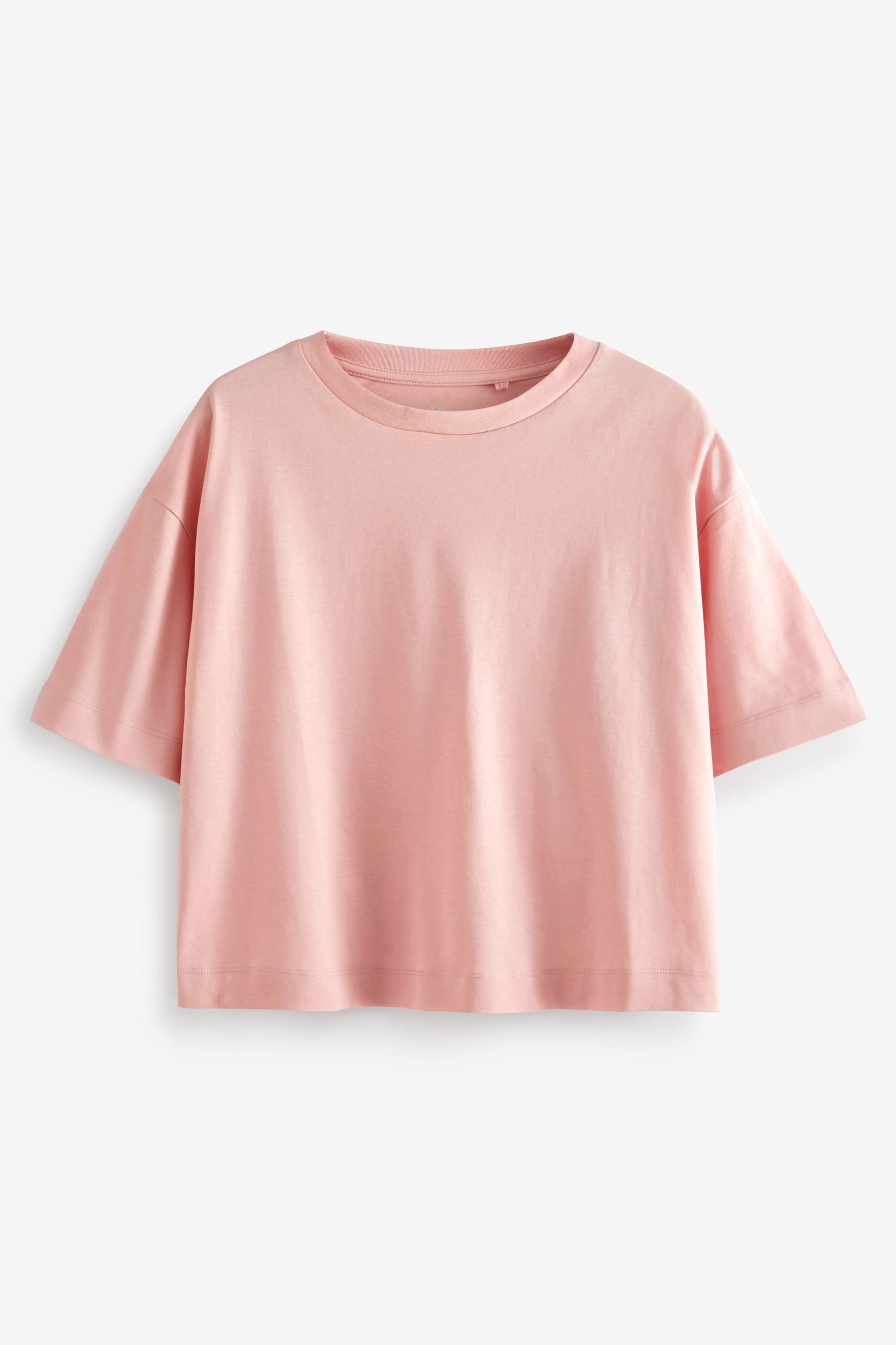 Next T-Shirt Kastiges Relaxed Fit T-Shirt (1-tlg) Rose Pink