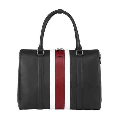 SOCHA Laptoptasche BB Red Stripe 17.3 Zoll, Businesstasche für Damen - herausnehmbares Laptopfach - extra leicht - Aktentasche mit Tragegurt