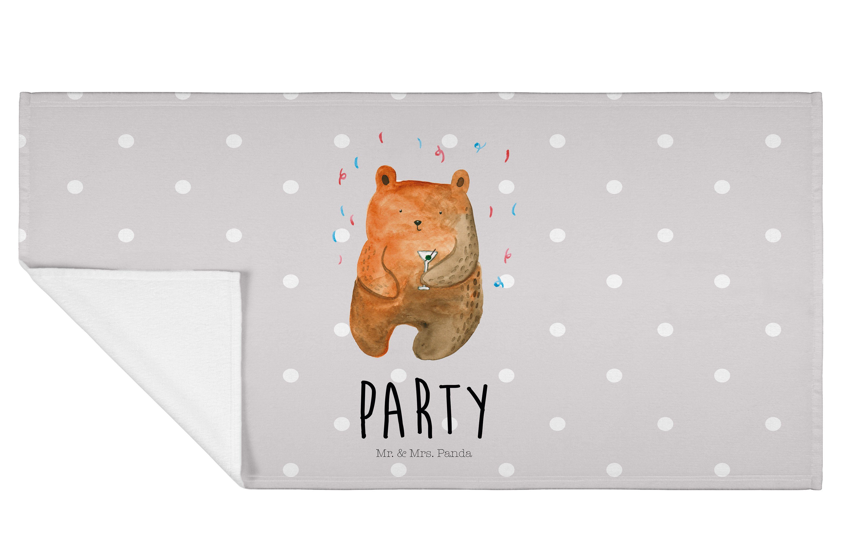 Geschenk, Pastell Party - Grau groß, Handtücher, Gute Feiern, Mrs. Handtuch L, (1-St) Bär Panda - & Mr.