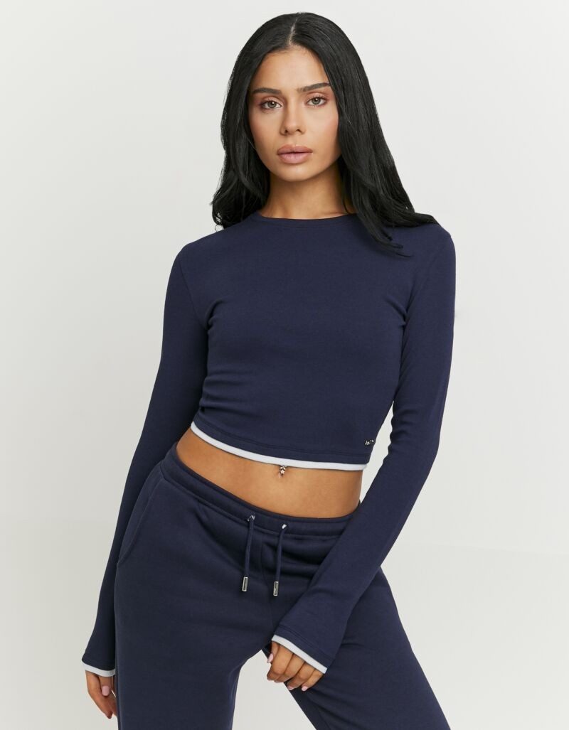 Tally Weijl Langarmshirt STSCOCUFFA Baumwollmischung, Basic Shirt, bauchfre günstig online kaufen