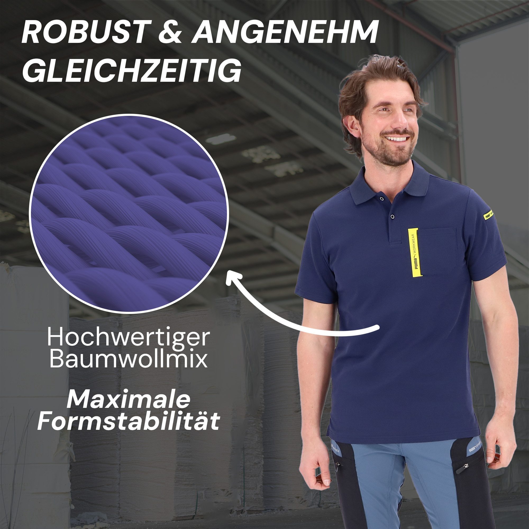 PUMA Workwear Poloshirt ADVANCED Herren Shirt mit Brusttasche und Utility F günstig online kaufen