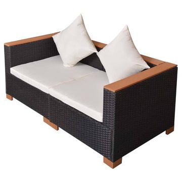 vidaXL Gartenlounge-Set Gartensofa Poly Rattan Schwarz, (1-tlg)