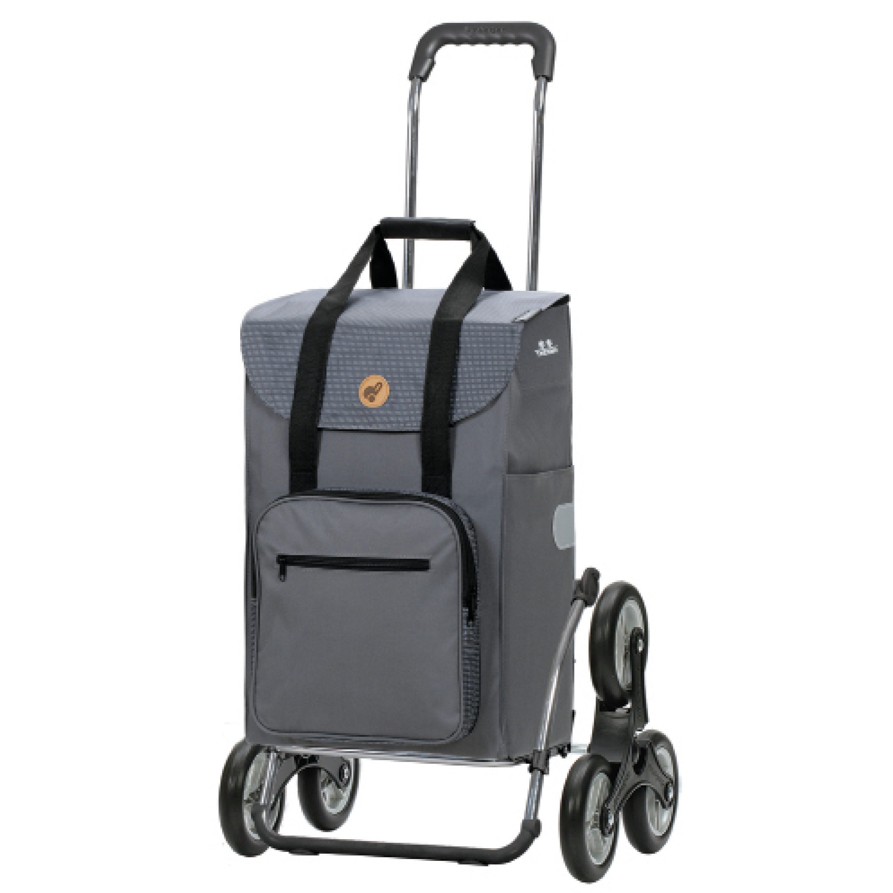Andersen Einkaufstrolley Trepp. Royal Steel Shopper Wismar silbergrau, Thermofach 15 Liter, klappbar, belastbar bis 60kg, wasserabweisend
