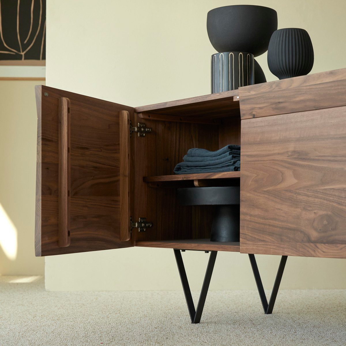 Tikamoon Sideboard Anrichte aus Nussbaumholz 175 Metric