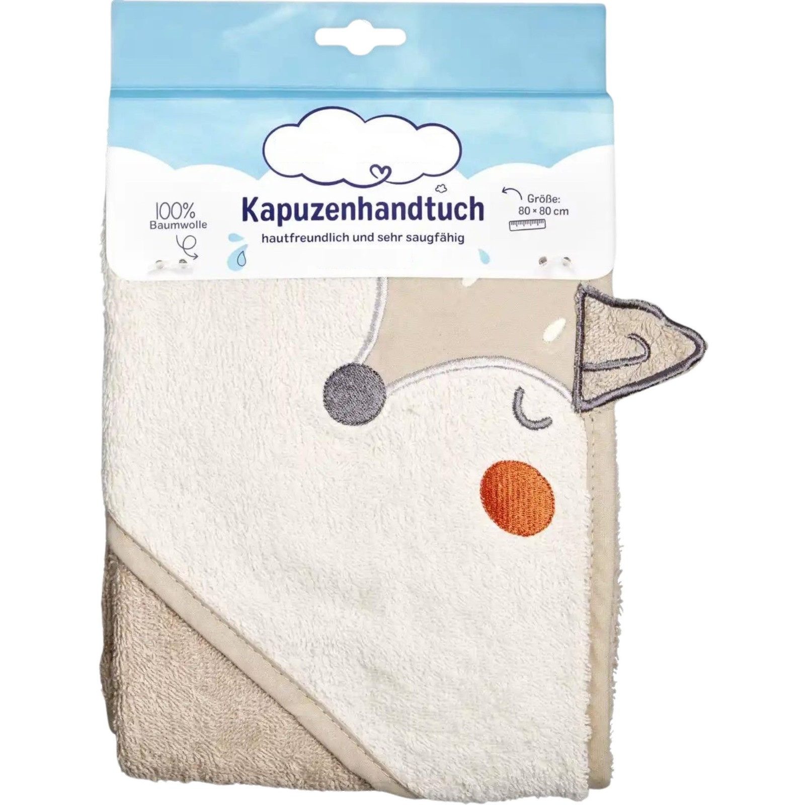 COFI 1453 Kapuzenhandtuch für Babys, 80x80 cm, 100% Baumwolle günstig online kaufen