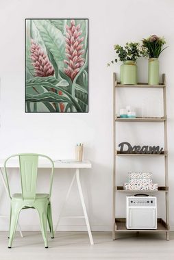 KUNSTLOFT Gemälde Jungle Blossom 60x90 cm, Leinwandbild 100% HANDGEMALT Wandbild Wohnzimmer