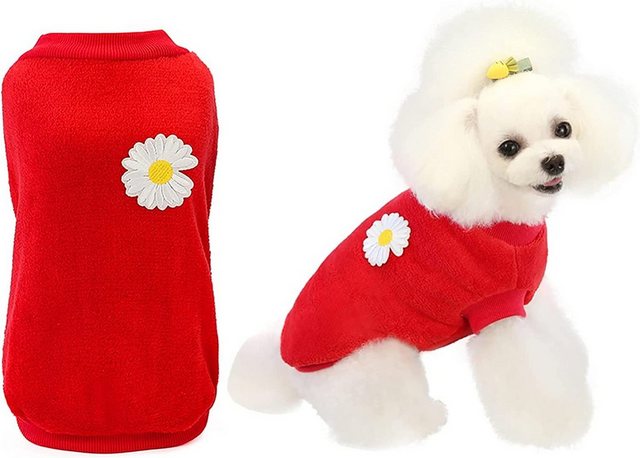 Leway Hundekleid “Thermo-Sweatshirt Fleece-Pullover mit Blumenmuster”