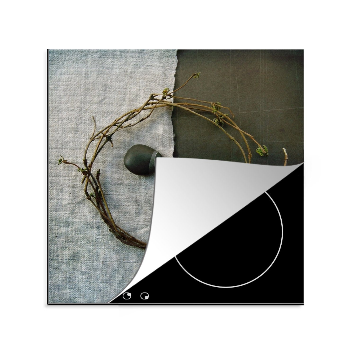 MuchoWow Herdblende-/Abdeckplatte Natürliches Symbol für Yin und Yang, Vinyl, (1 tlg), 78x78 cm, Ceranfeldabdeckung, Arbeitsplatte für küche