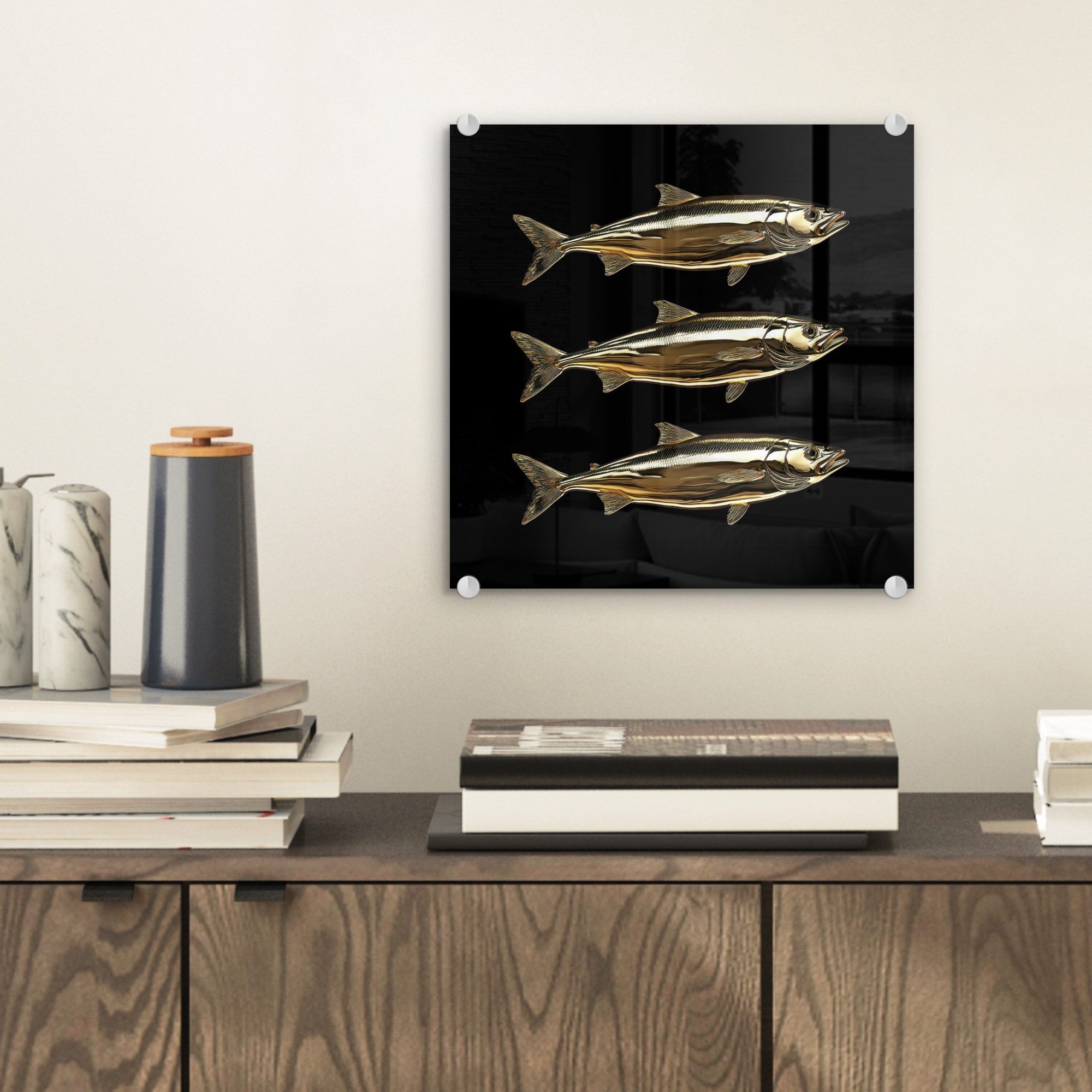 MuchoWow Acrylglasbild Fische - Gold - günstig online kaufen