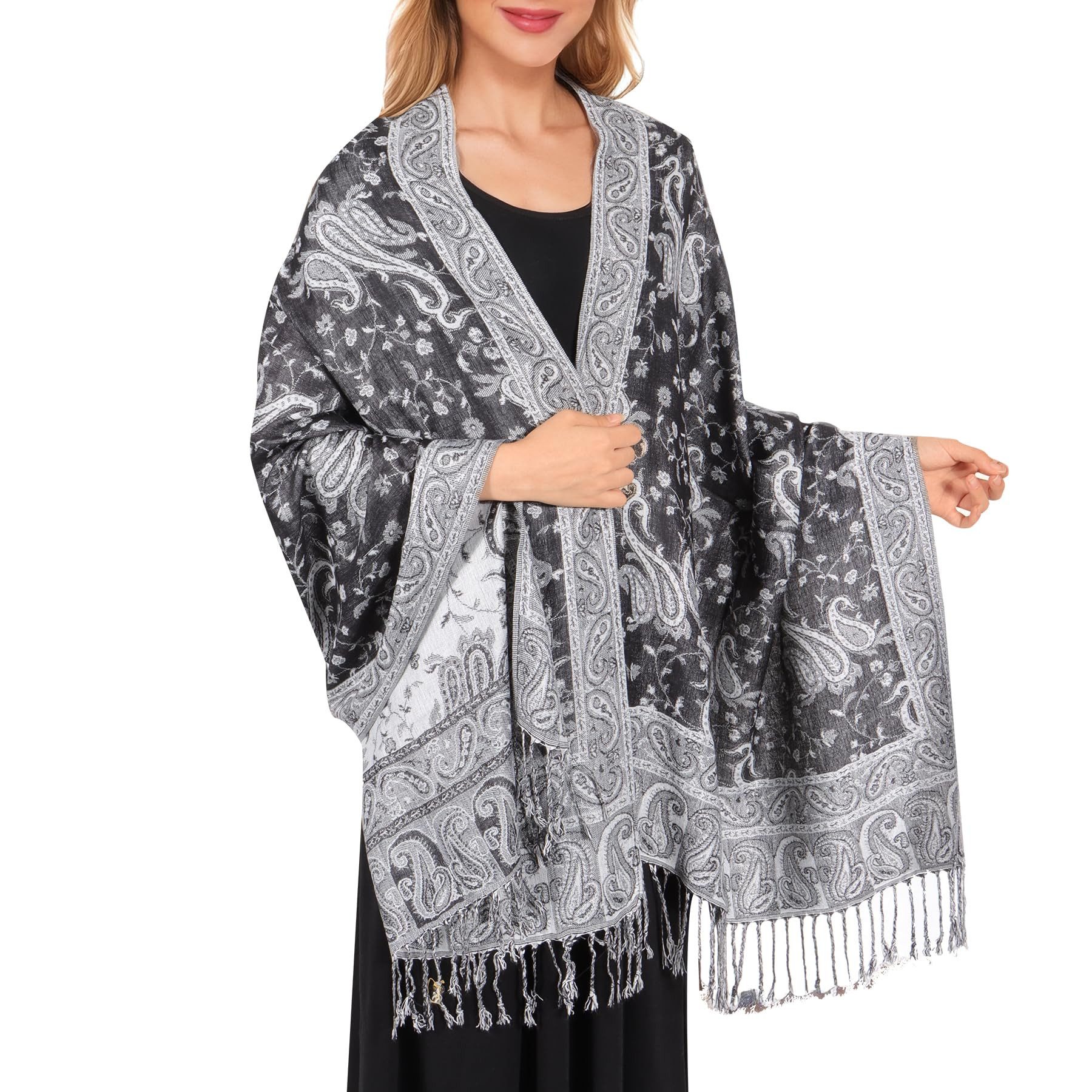 Zaewry Modeschal Damen Kaschmirimitat-Schal, Elegant Weich Schultertuch Schal, Schals und Umhänge für Abendkleider, Festivals und alle Anlässe