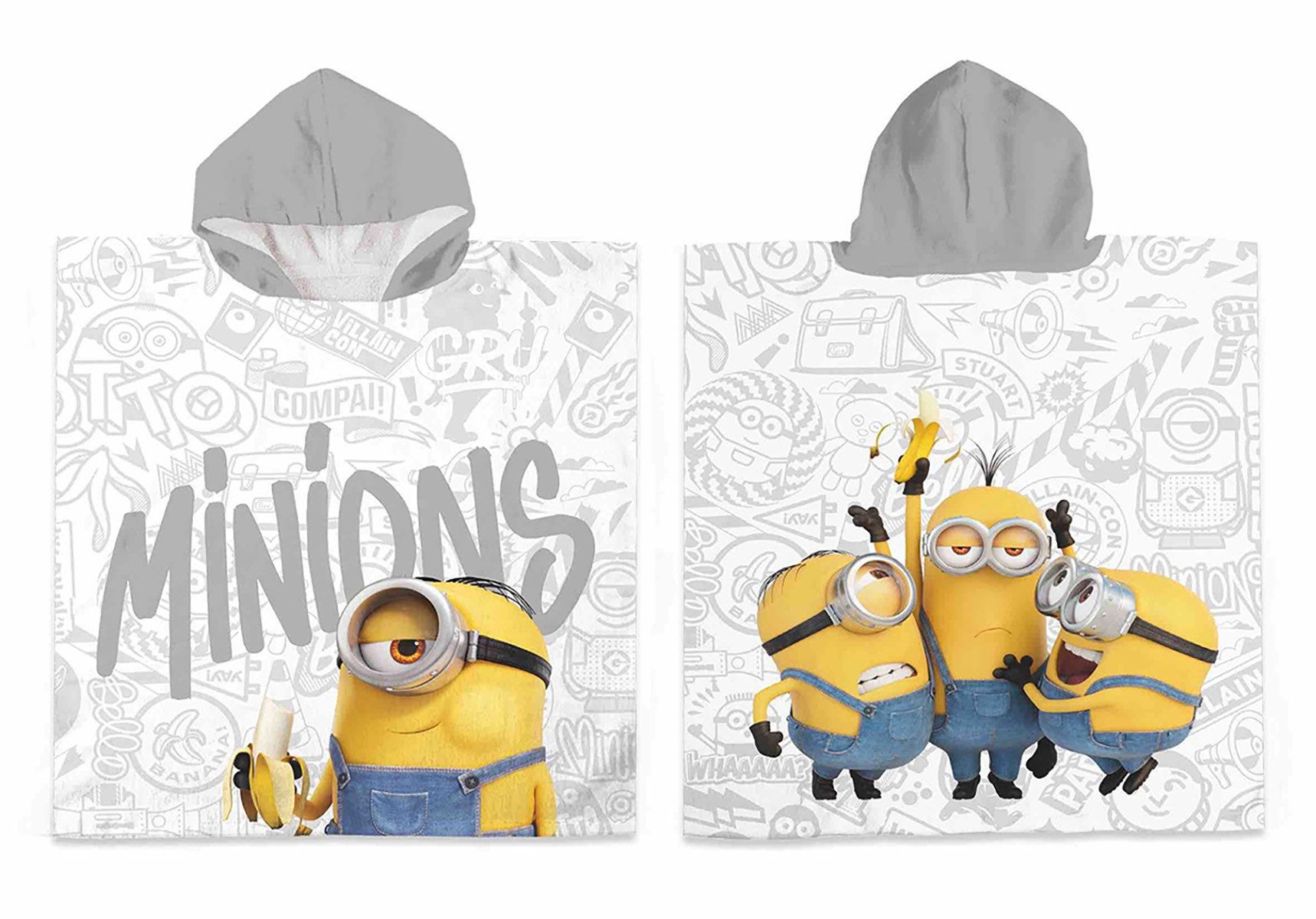 Minions Kapuzenhandtuch Bade-Poncho mit Kapuze Disney Minion, Baumwolle (1- günstig online kaufen