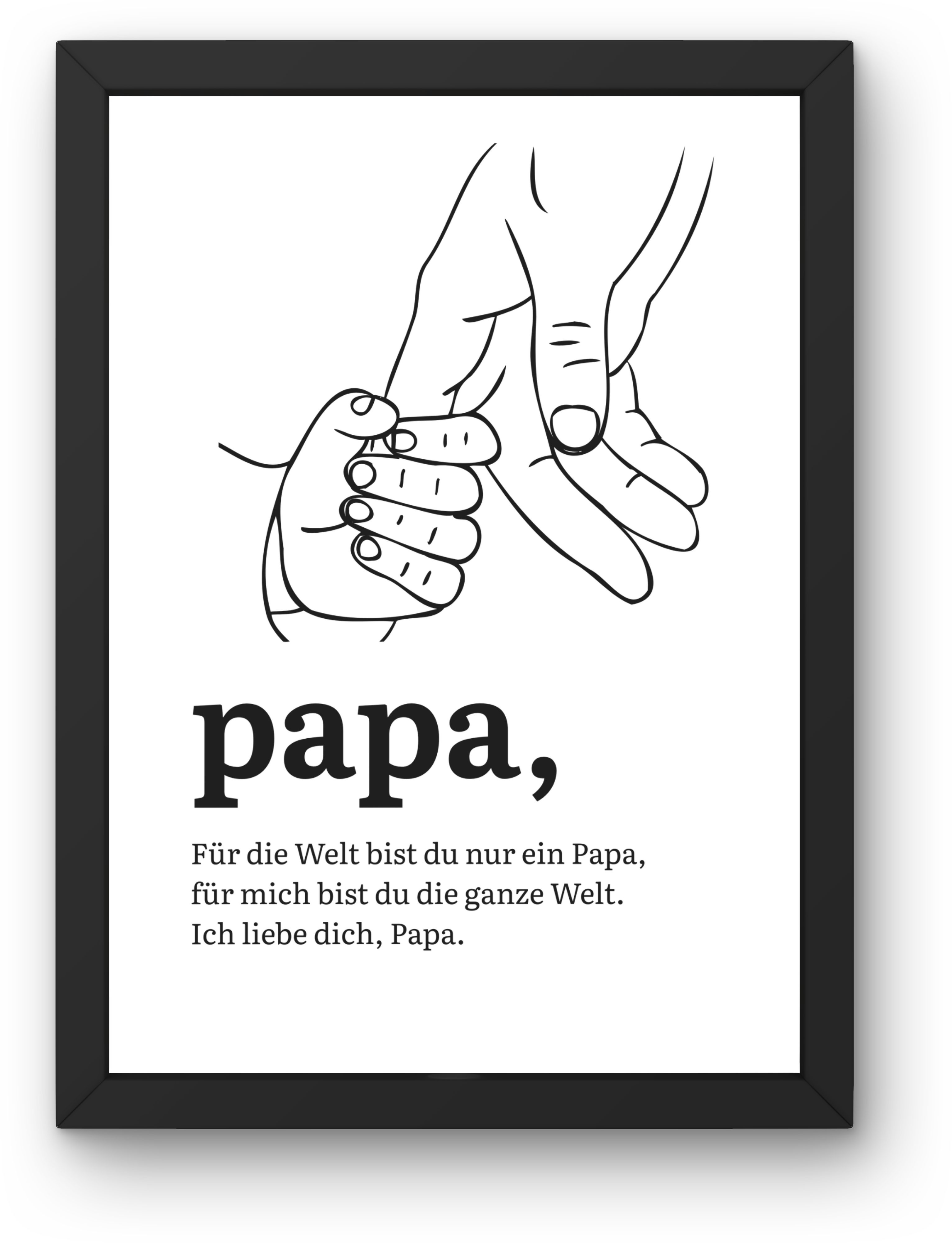 Bild Vatertagsgeschenk – Poster mit schwarzem Rahmen A4 oder A3