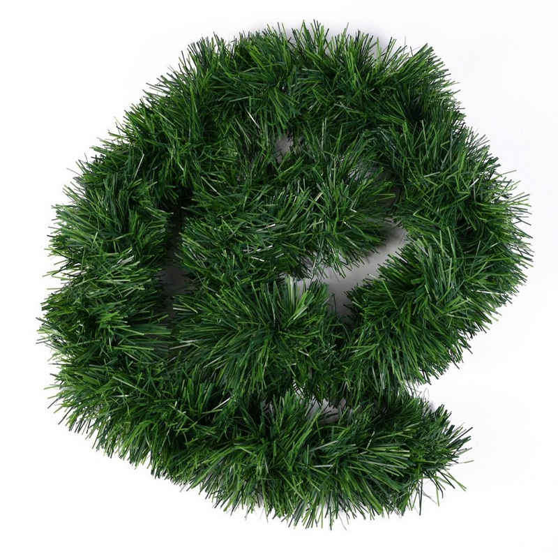 Kunstgirlande Weihnachtsgirlande grün 10 Meter - künstliche Dekogirlande Girlande, Weihnachtswunder®, Flexibel einsetzbar / Einfach zu formen