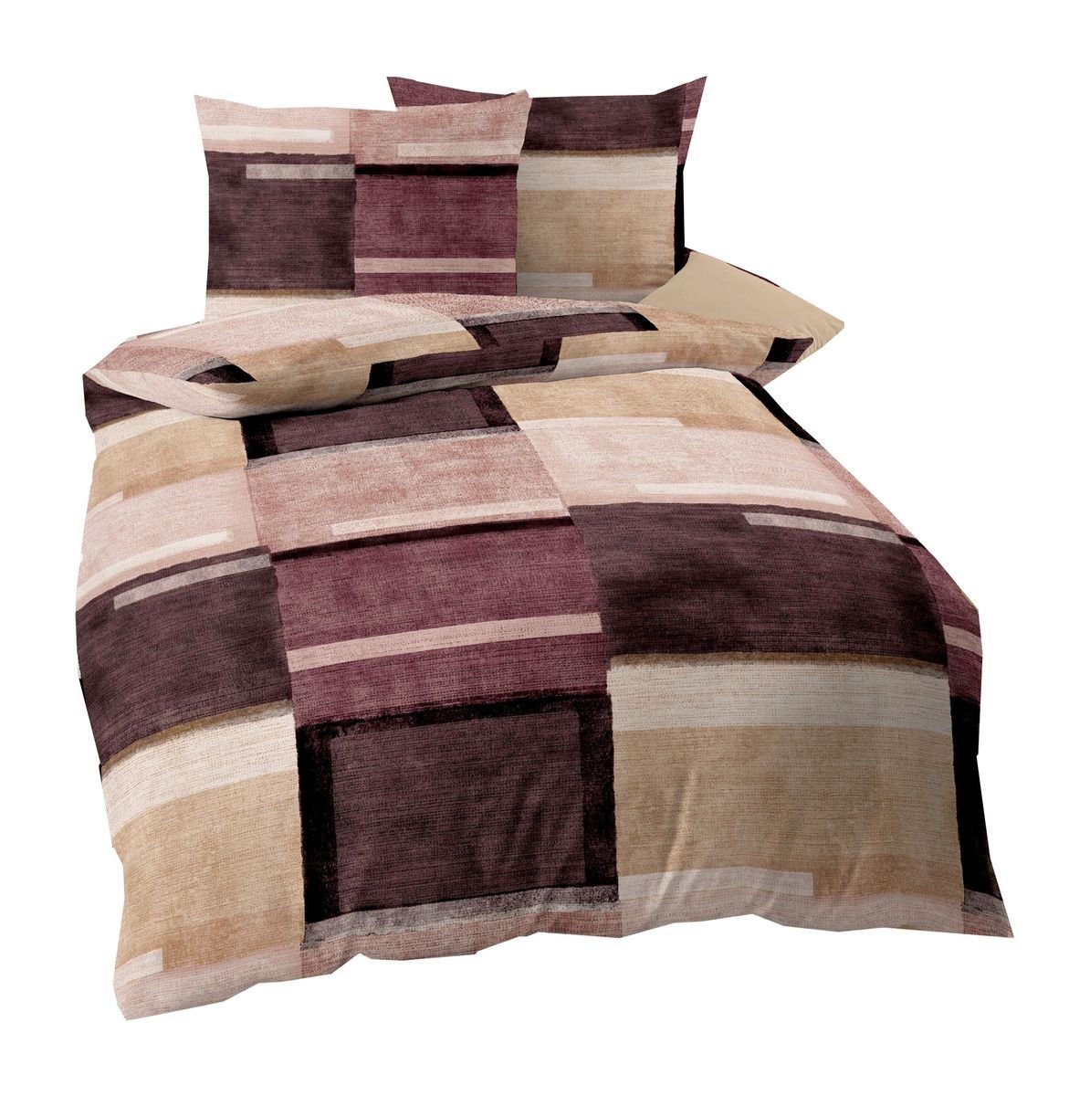 JACK Bettwäsche JACK by Kaeppel 135x200cm Aubergine Lila, Biber, 2 teilig, günstig online kaufen