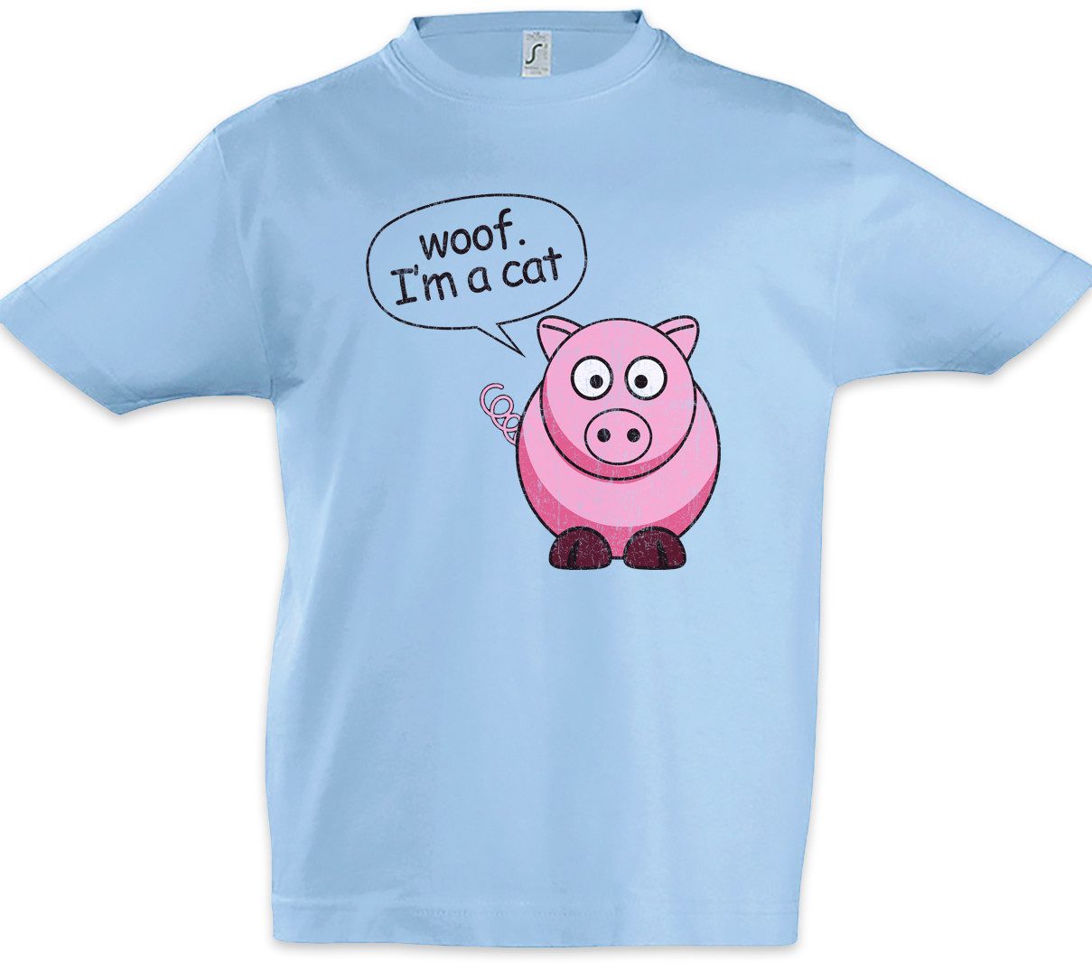 Print-Shirt Pig I'm A Cat Kinder T-Shirt Modern Dog Hund Katze Kitty Pig Schwein