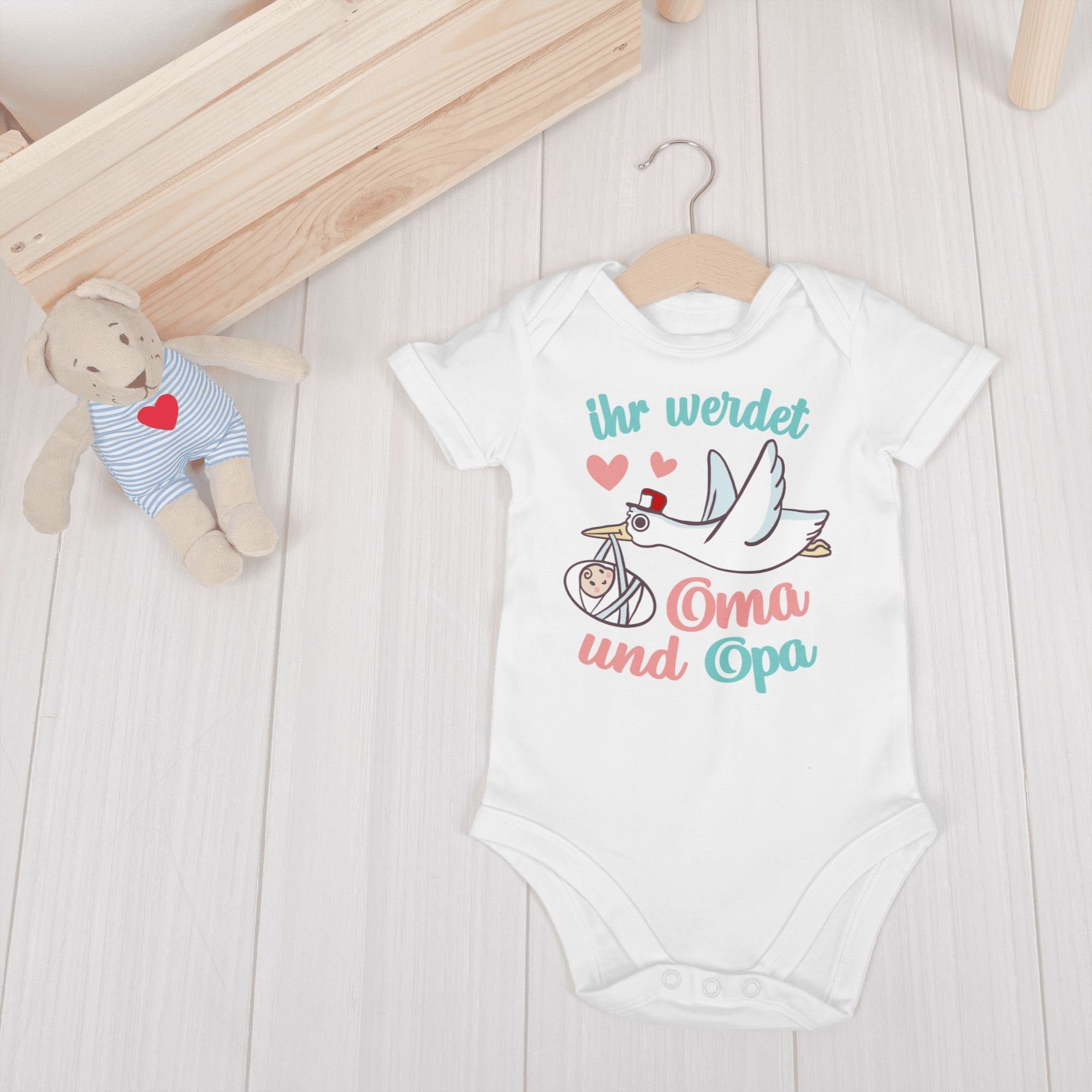 Shirtracer Shirtbody Ihr werdet Oma und Opa - Storch Zur Geburt