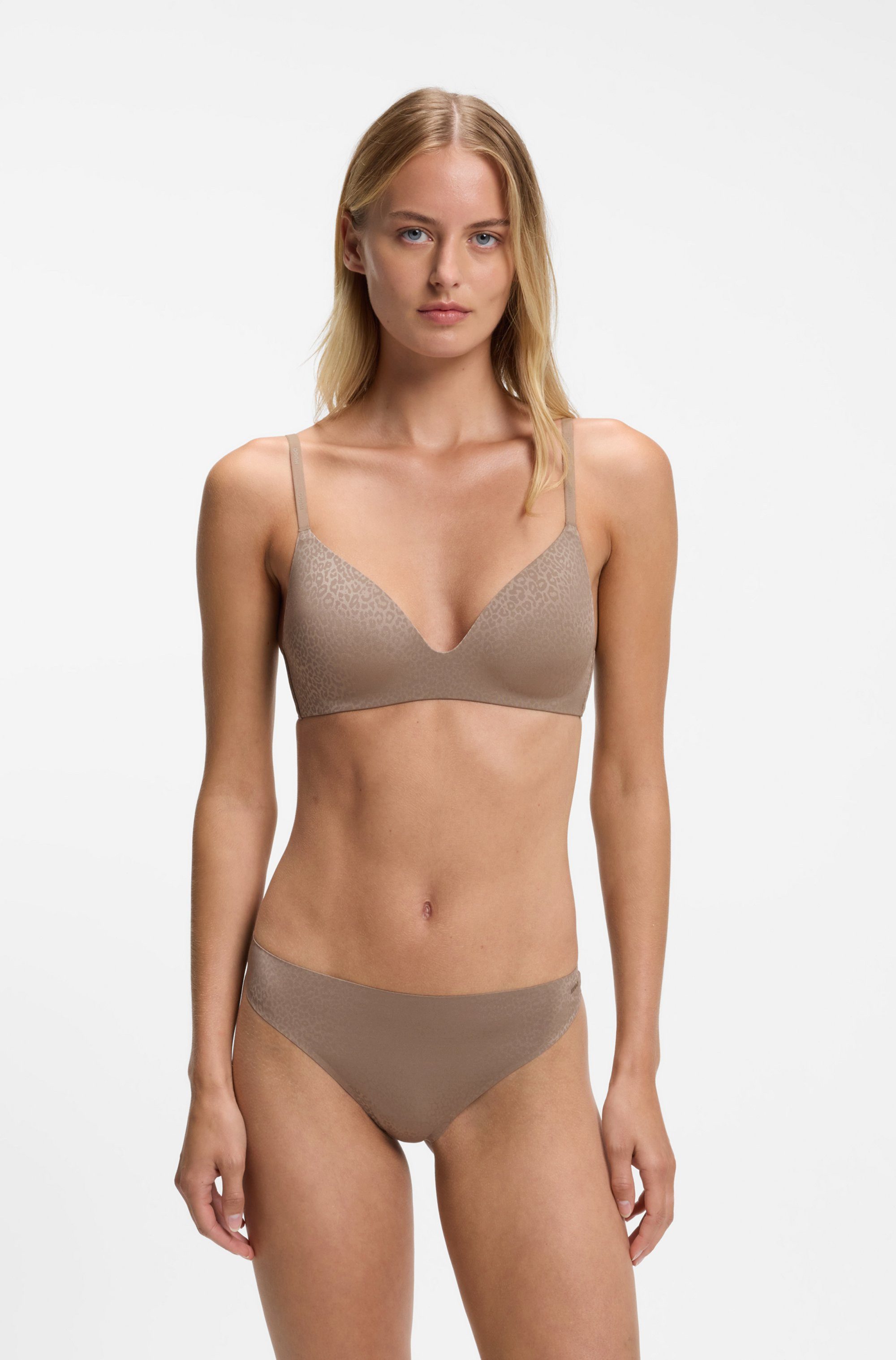HUGO Bralette-BH SHADOW aus Stretch-Jersey mit Leoparden-Print