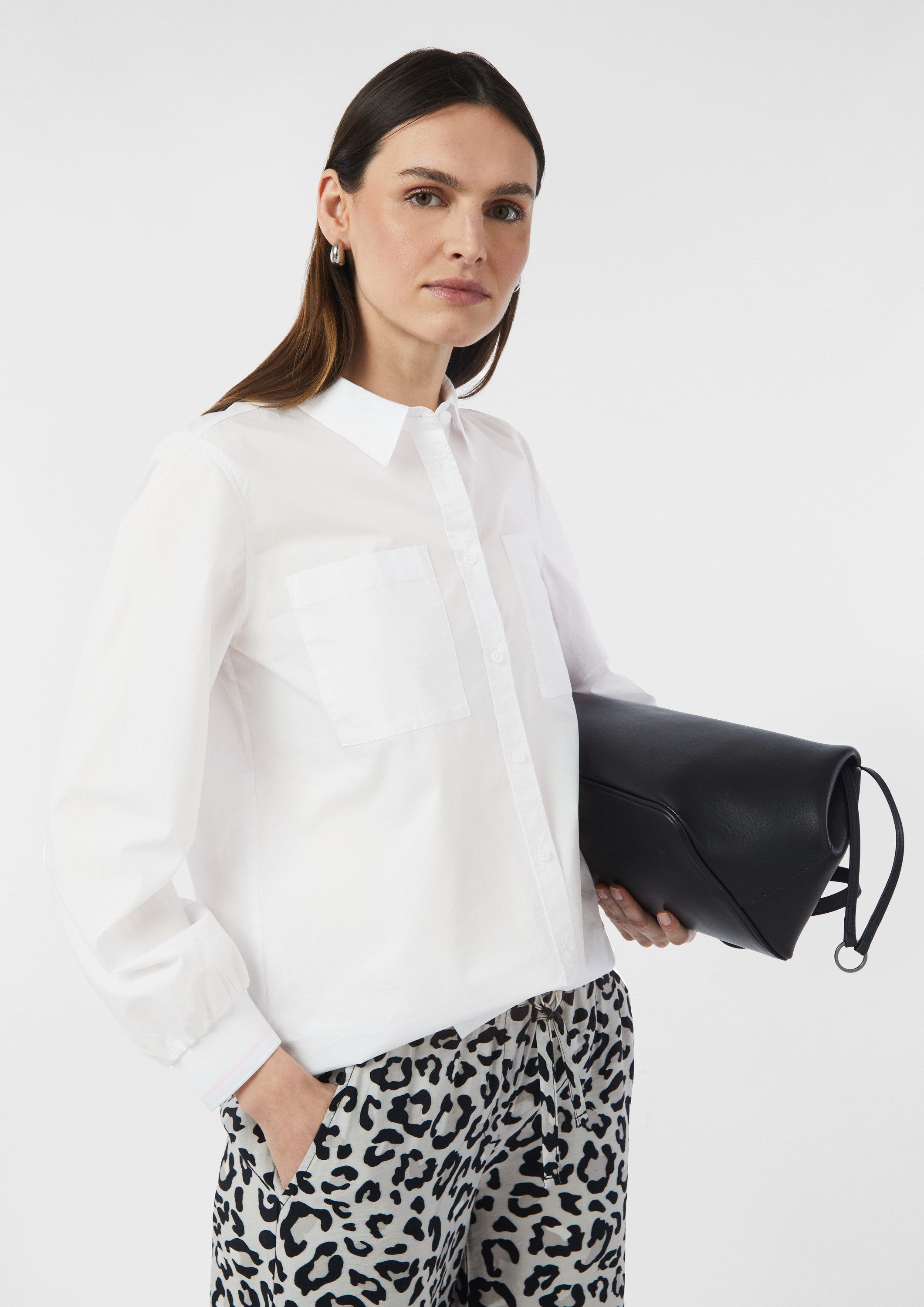 comma Langarmbluse Bluse Lässige Hemdbluse mit Kontrast-Details günstig online kaufen