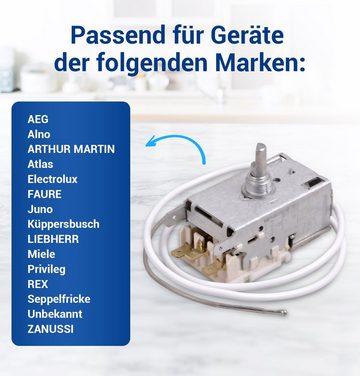 VIOKS Thermodetektor Kühlthermostat Ersatz für Liebherr 6151097 für Kühlschrank, 3 x 4,8 mm AMP