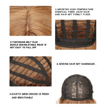AUKUU Kostüm-Perücke Modische Perücke für Frauen mit langem Pony in, verschiedenen Farben kurzem lockigem Haar wasserwelliger