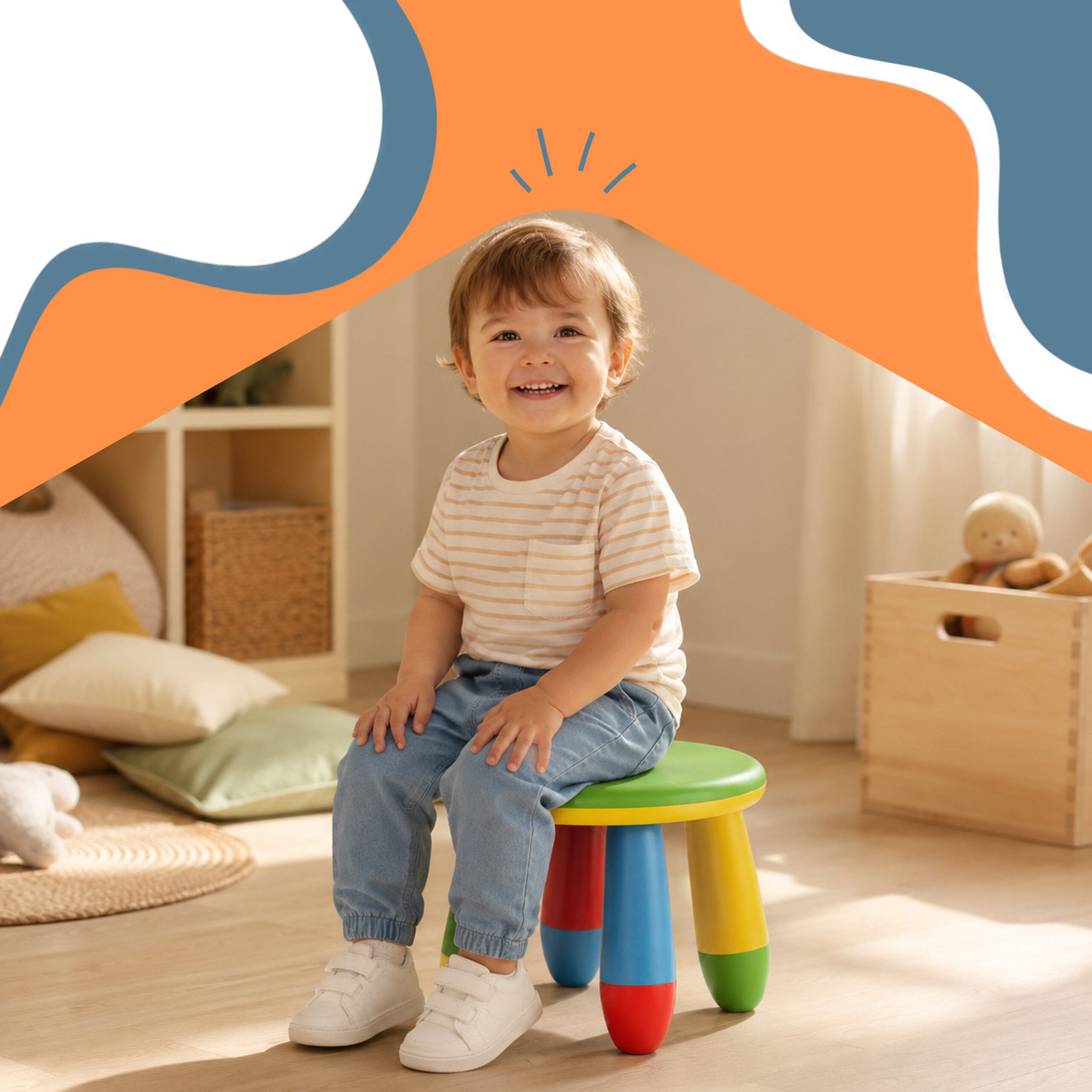 relaxdays Kinderhocker Pflegeleichter Kinderhocker, A