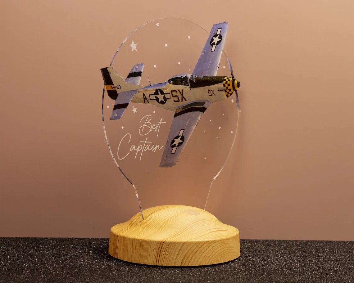 Geschenkelampe LED Nachttischlampe Flugzeug 3D farbiges günstig online kaufen