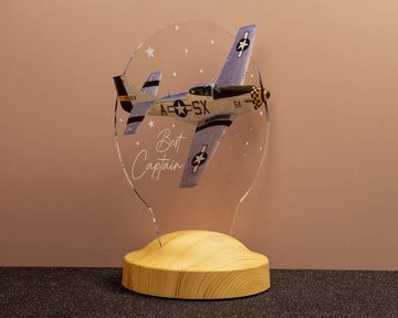 Geschenkelampe LED Nachttischlampe Flugzeug 3D farbiges Nachtlicht Geschenk für Reiseliebhaber, Jungen, Leuchte 7 Farben fest integriert, Geburtstagsgeschenk für Kinder, Babys