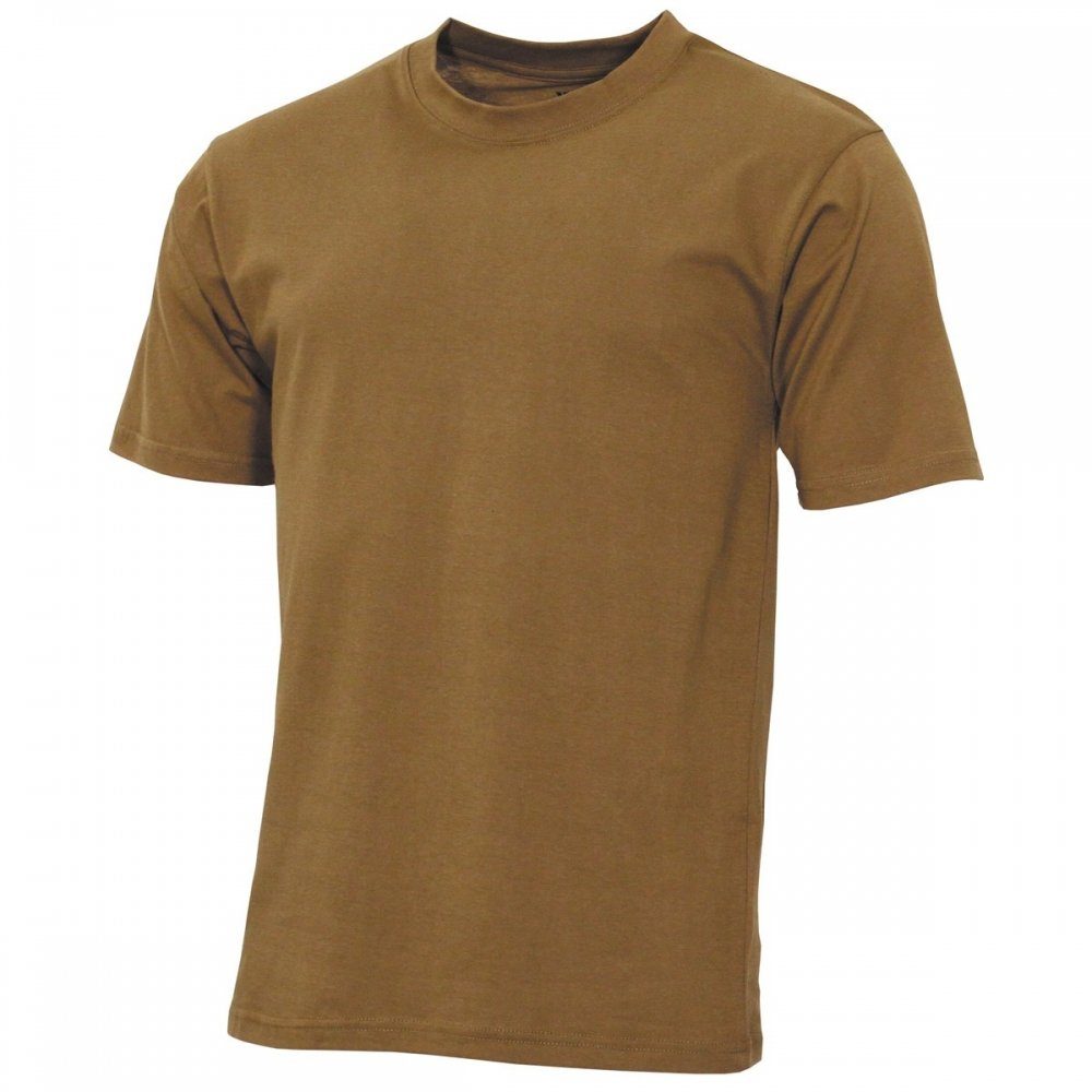 MFH T-Shirt US T-Shirt, Streetstyle, coyote tan, 140-145 g/m² - XL (1-tlg) verstärkter Rundhals