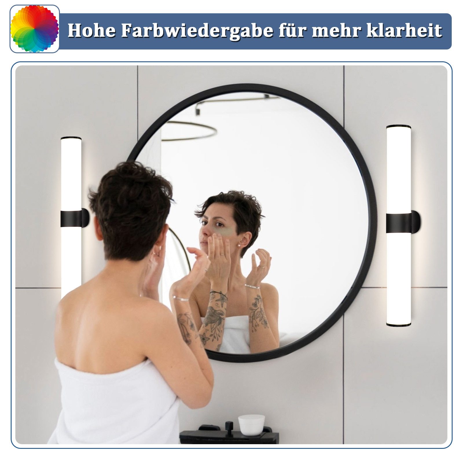 Nettlife LED Spiegelleuchte Spiegelleuchte Spiegellampe leuchte, Feuchtraumleuchte, LED fest integriert, Neutralweiß, Keller Küche schrank