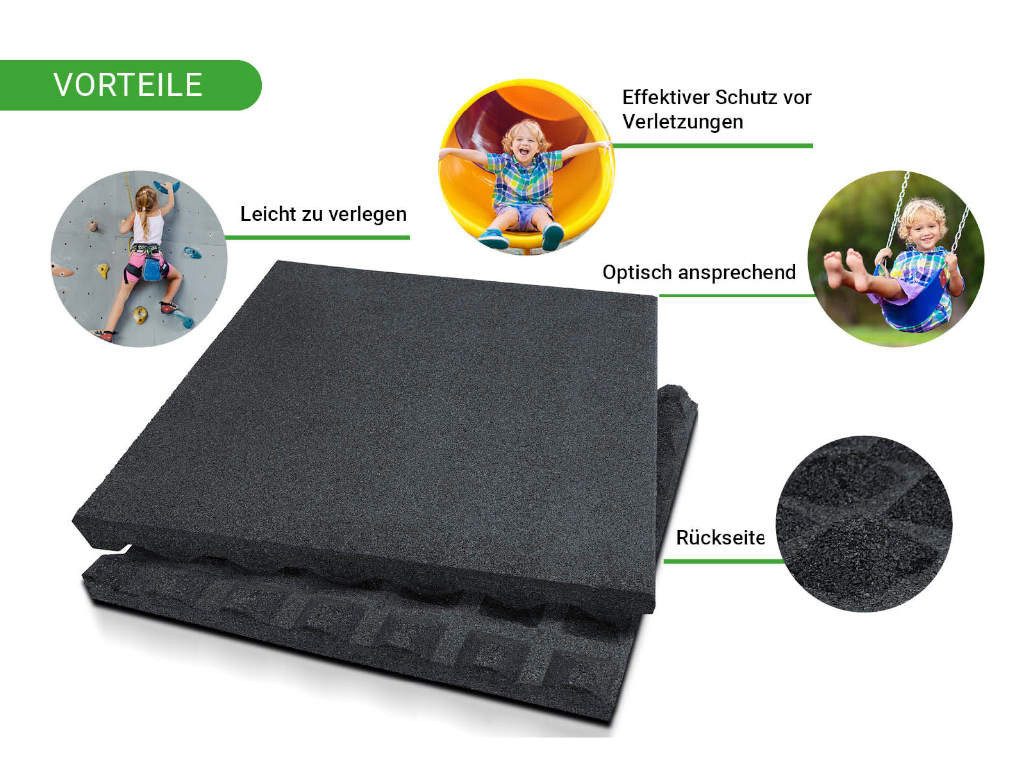 HPFloor Bodenschutzmatte Fallschutzmatte 50x50 cm 43 mm stark