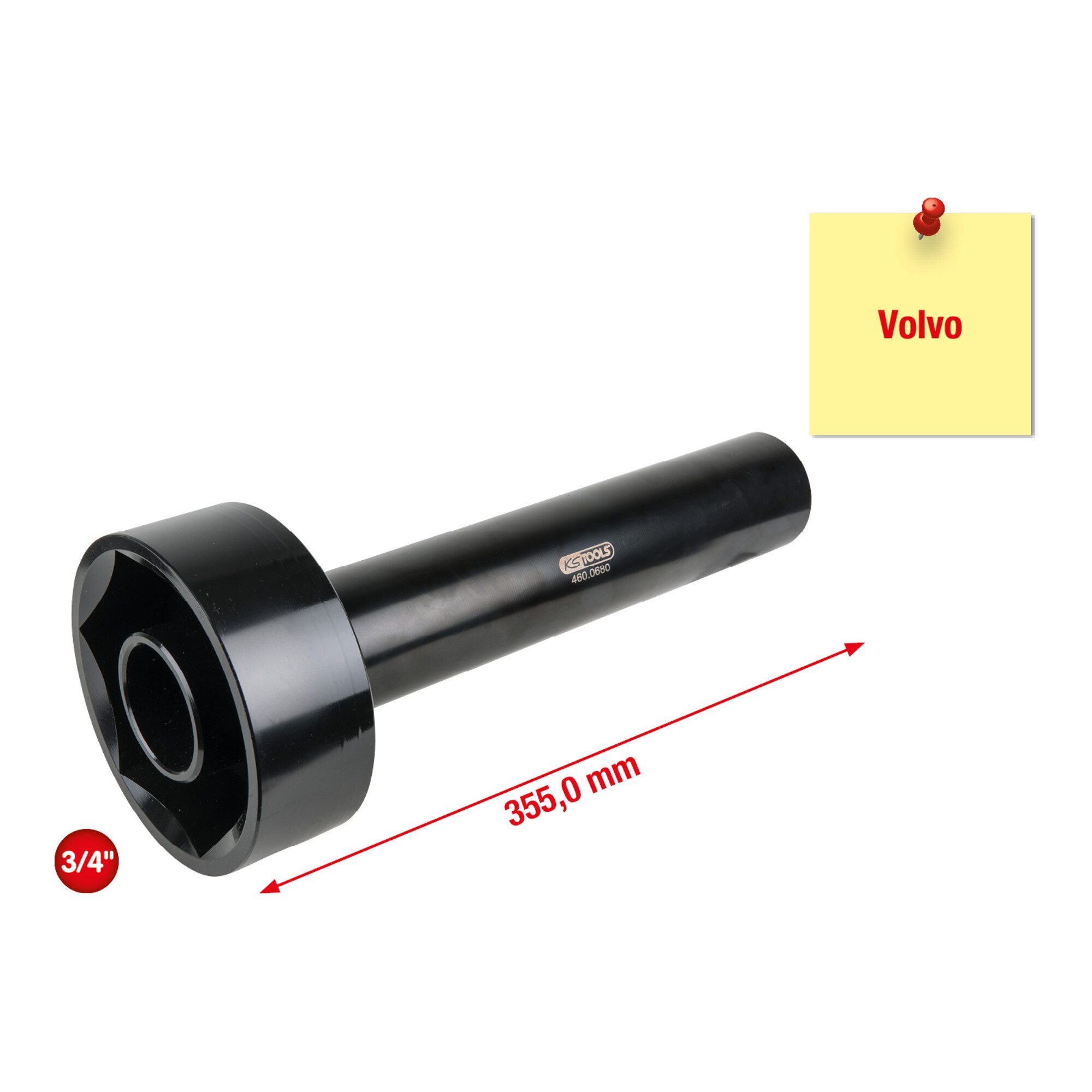 KS Tools Rollenbock KS Tools Achsmuttern-Schlüssel mit Führungsrohr für Volvo