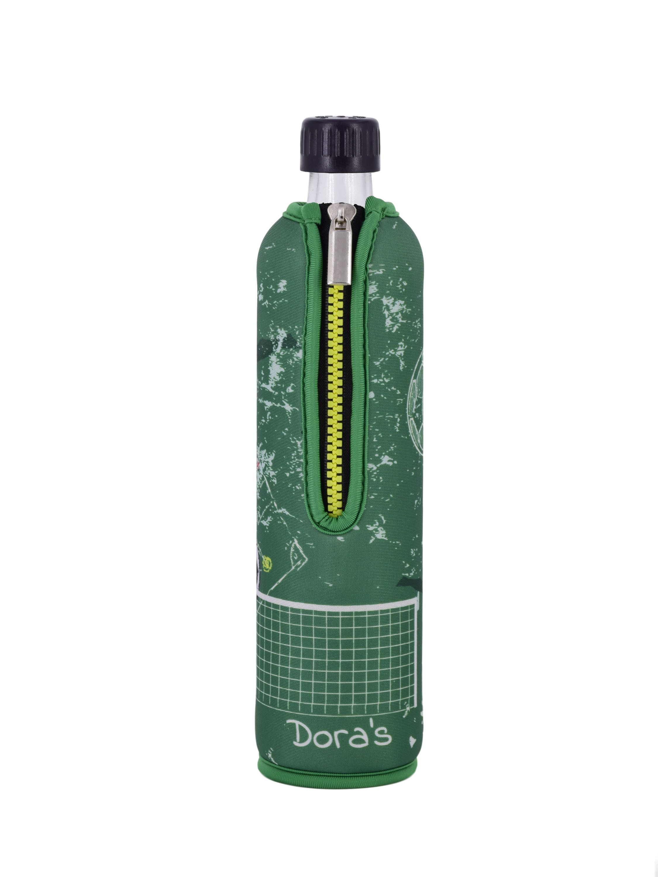 Dora's Trinkflasche Glastrinkflasche 0,5l – inkl. Neoprenhülle – verschiedene Motive, Große Designauswahl - Schraubverschluss + Praktische Trageschlaufe