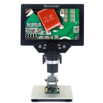 Tidyard G1200 Digitalmikroskop (1x-1200x, 7-Zoll-LCD-Farbdisplay)