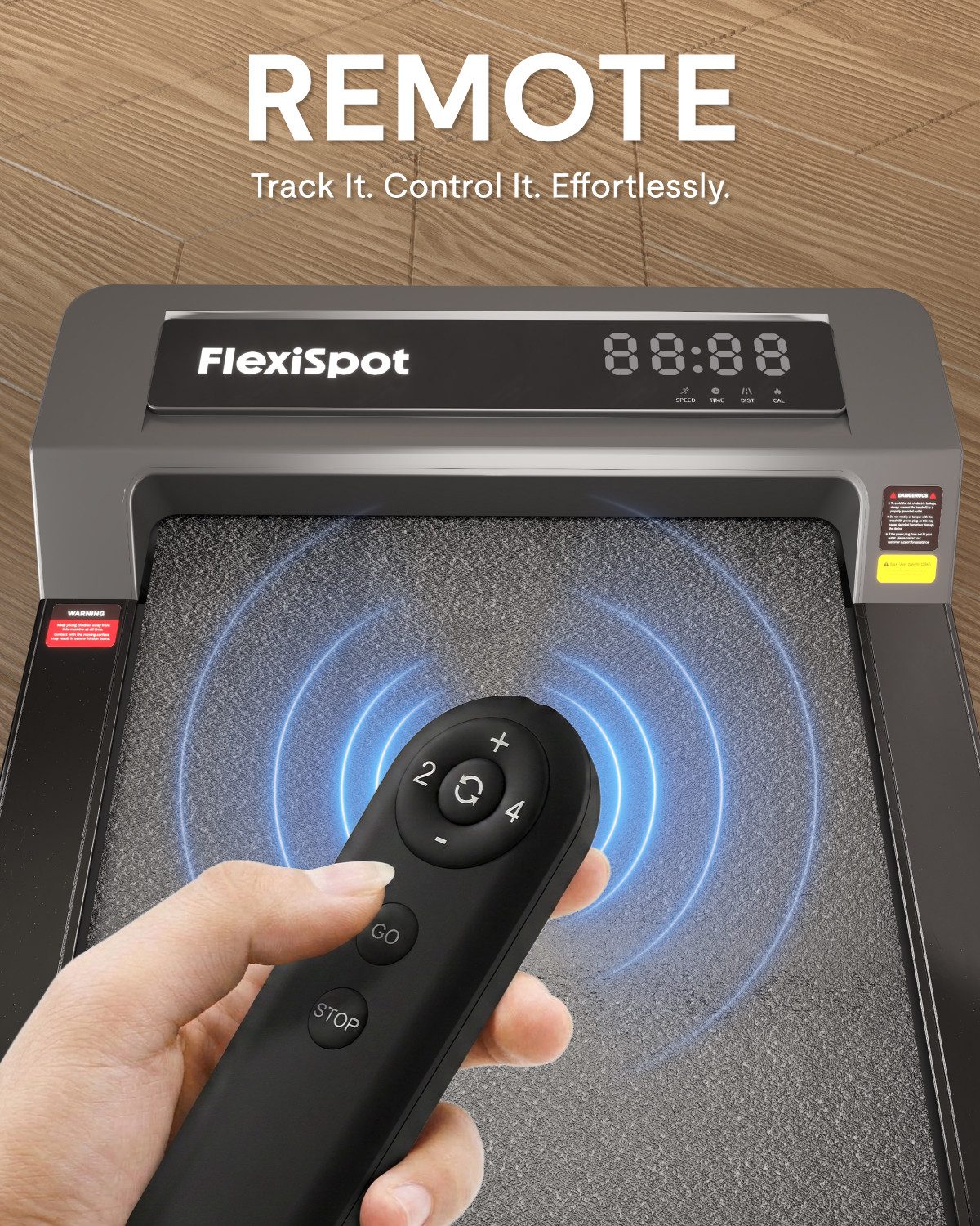 FLEXISPOT Laufband Klappbares Laufband Walking/Jogging Pad (LED-Display & Kabellose Fernbedienung, rutschfest & gedämpft), 180° Faltbar, für Zuhause & Büro, Max. 120 KG