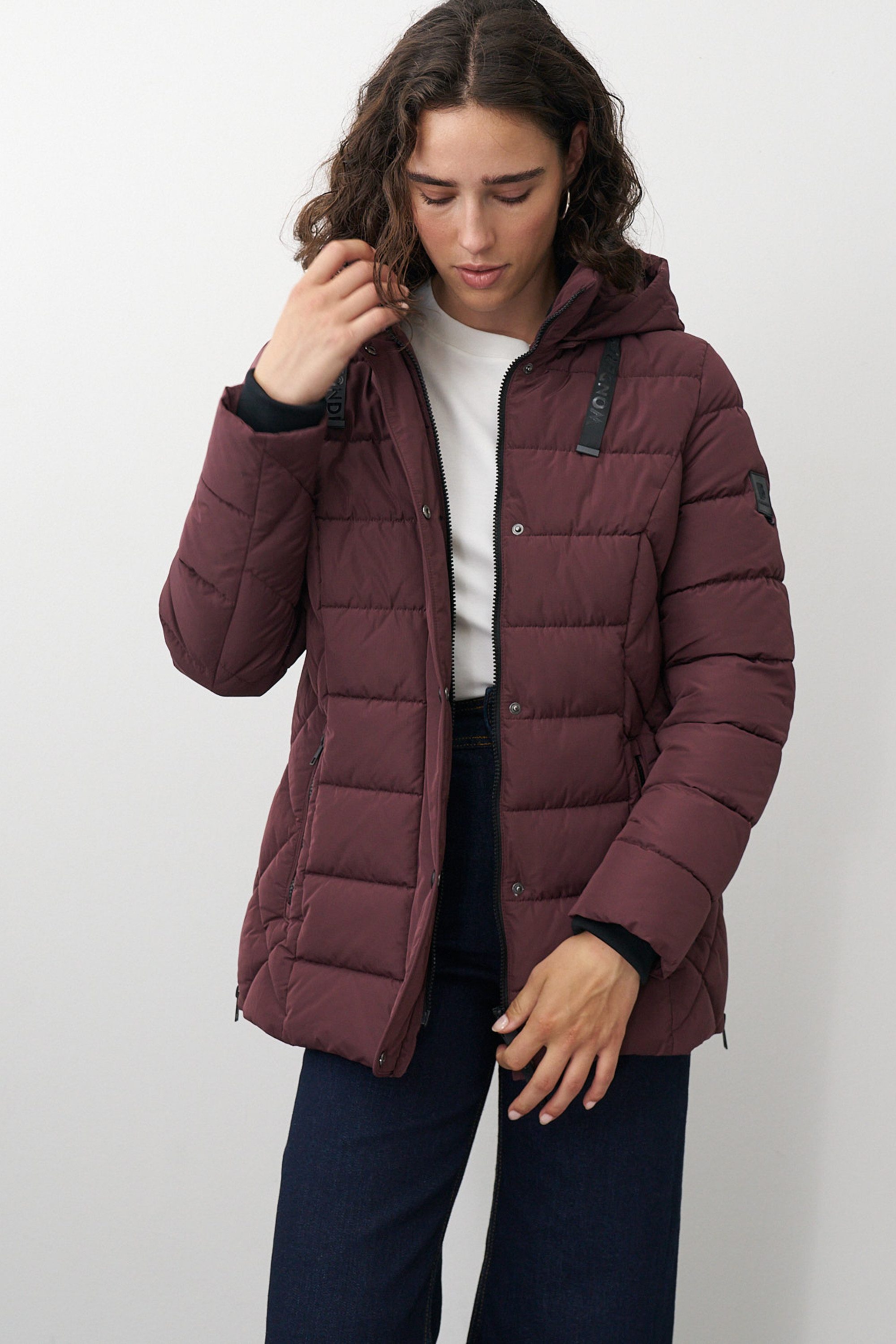 Barbara Lebek Steppjacke Damenjacke oder Herbstjacke mit Steppmuster und abknöpfbarer Kapuze