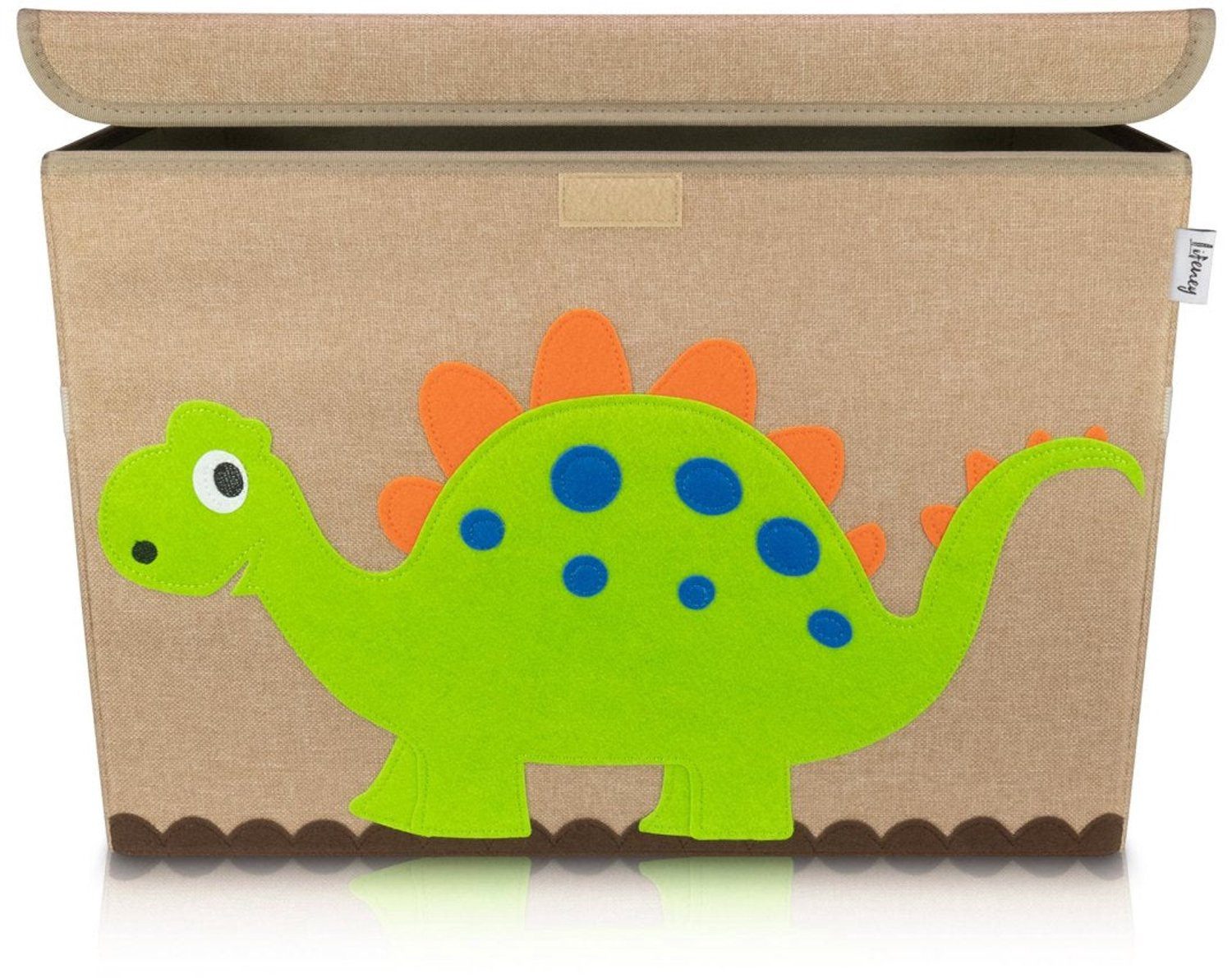 Lifeney Aufbewahrungsbox Großes Stoff-Aufbewahrungssystem Dino Stegosaurus mit Deckel (1 St., 1 Stück), 50 L Volumen, farbiges Stegosaurus-Design
