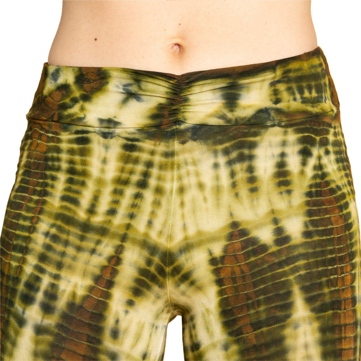 PANASIAM 3/4-Leggings Unikat Lace-up Batik 3/4 Leggings aus natürlicher Viskose Tiedye Batik alternative Hippie Leggings Yogaleggings Sportleggings mit Schnürung