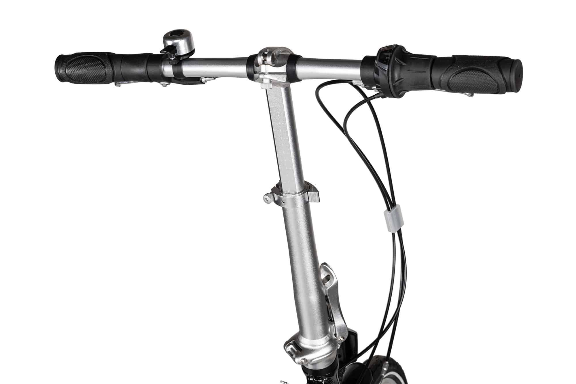 Chirp Dolphin 6 folding bike, 6-speed Shimano Tourney TY21 derailleur, space-saving folding design, black/grey